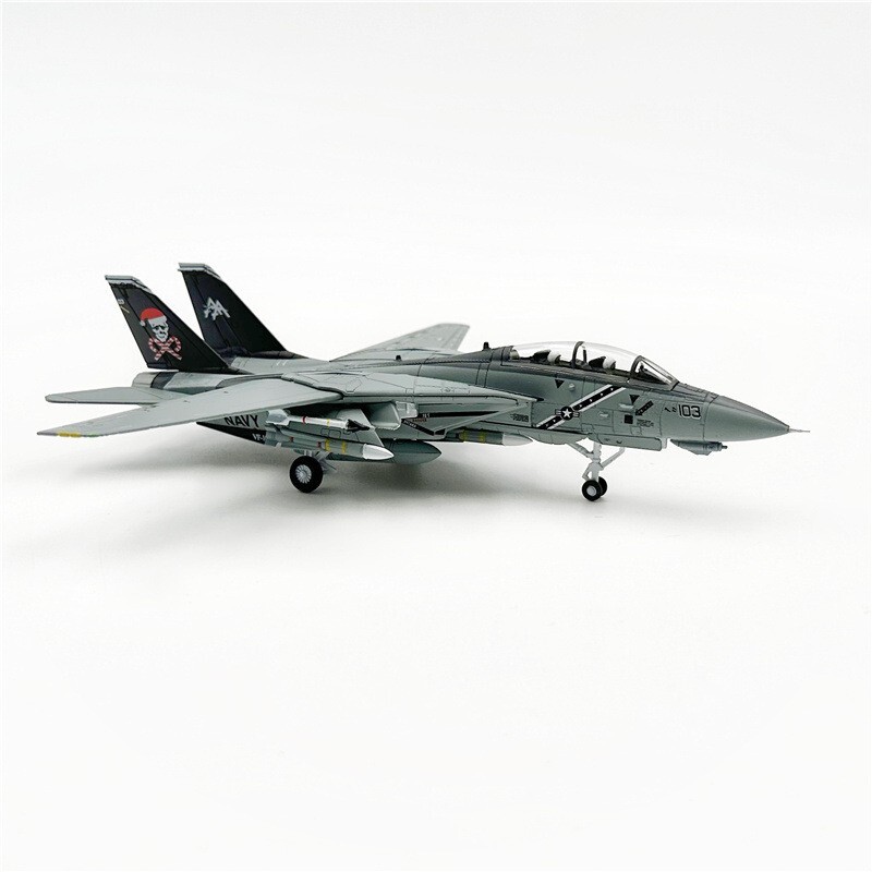 Wltk 1/100 US Navy F-14B Tomcat VF-103 JOLLY ROGERS SANTA CAT Diecast Jet Model