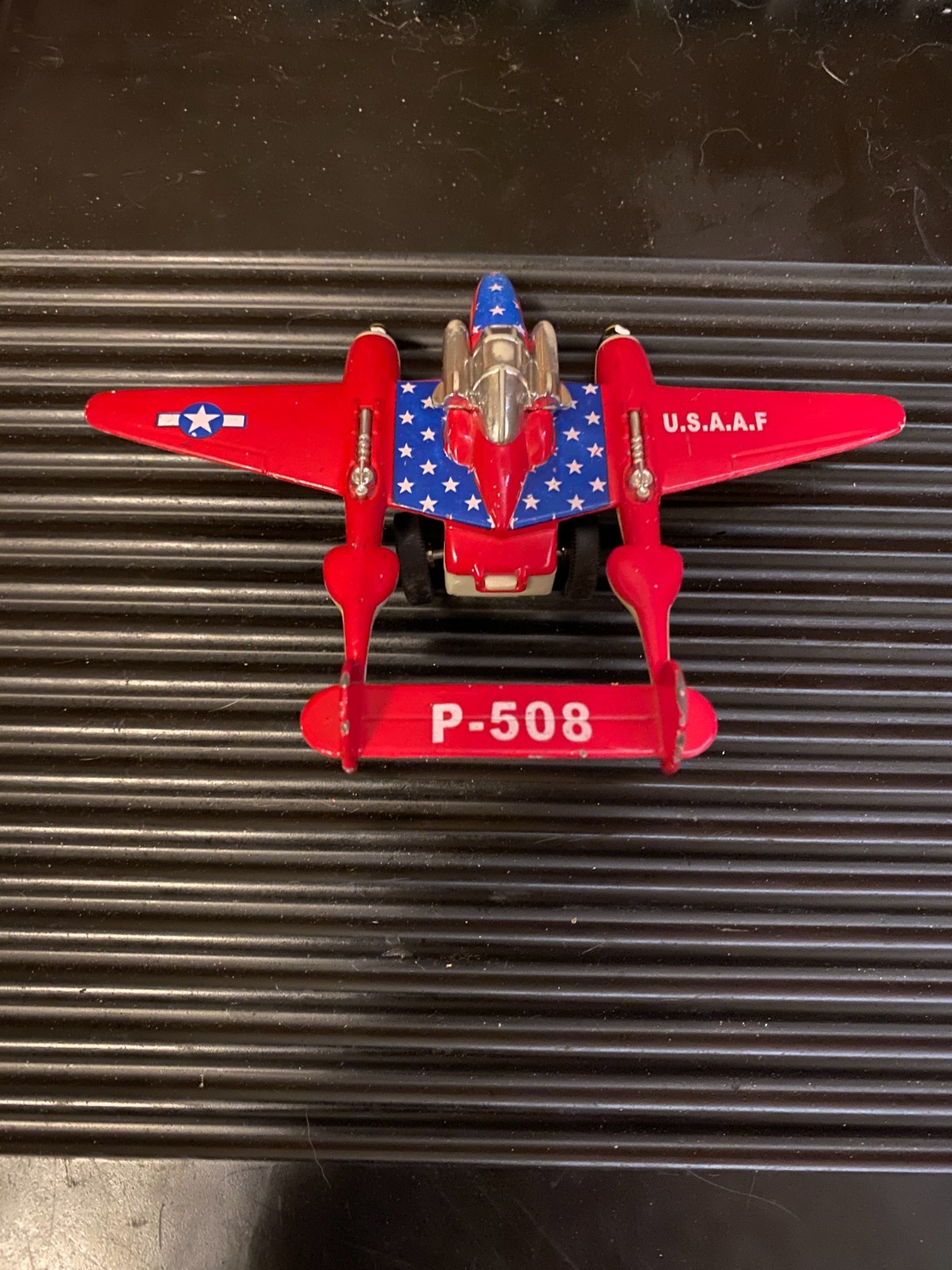 Show Casts P 508 WWII Fighter Plane Red White Blue No Packaging