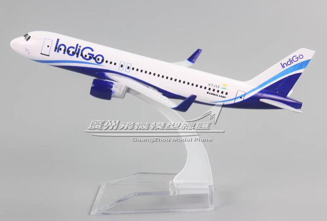 16cm IndiGo AIRBUS A320 Passenger Aircraft Diecast Aircraft Metal Plane Model