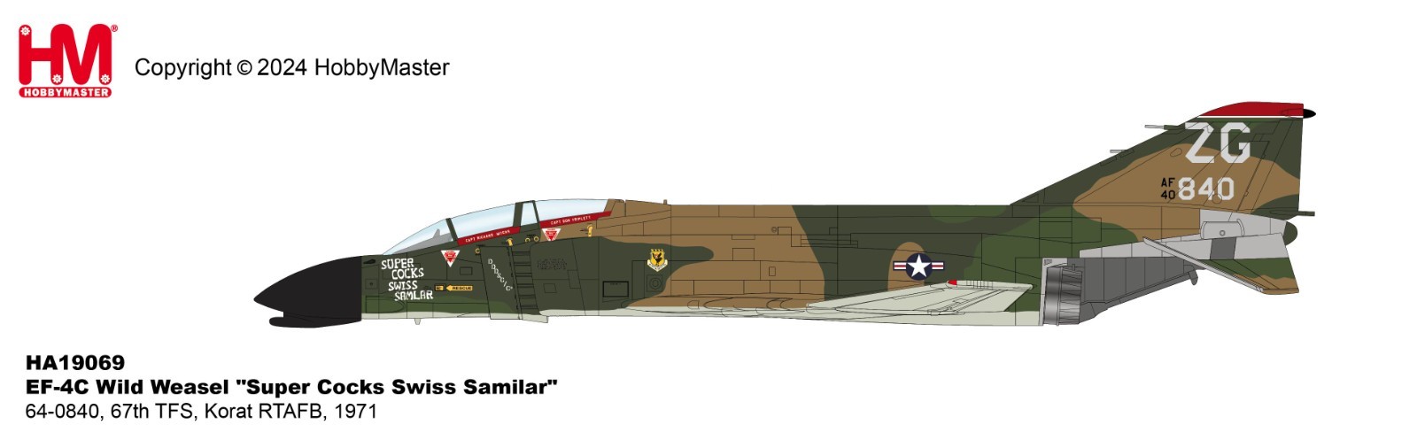 Hobby Master 1/72 Phantom EF-4C Wild Weasel USAF 67th TFS Fighting Cocks, Korat