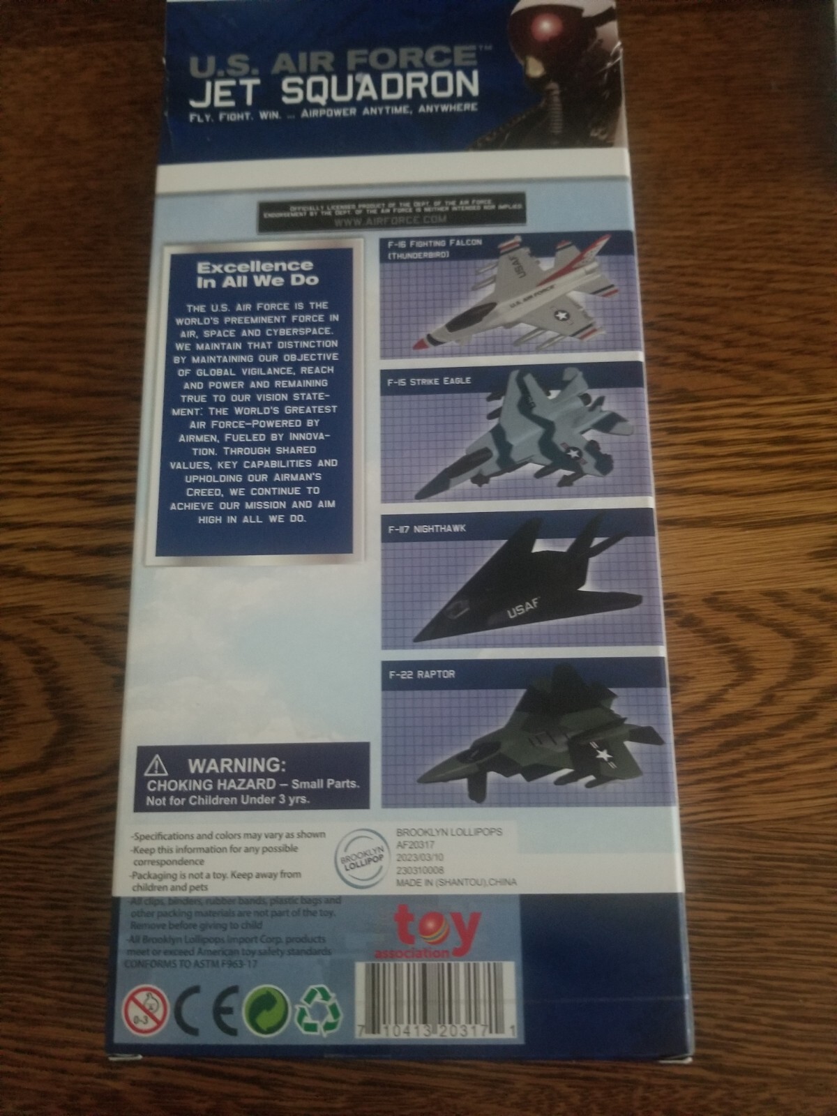 US Air Force Jet Squadron Diecast Jets SET OF 4 (2022) SIZE 4″ EACH NEW