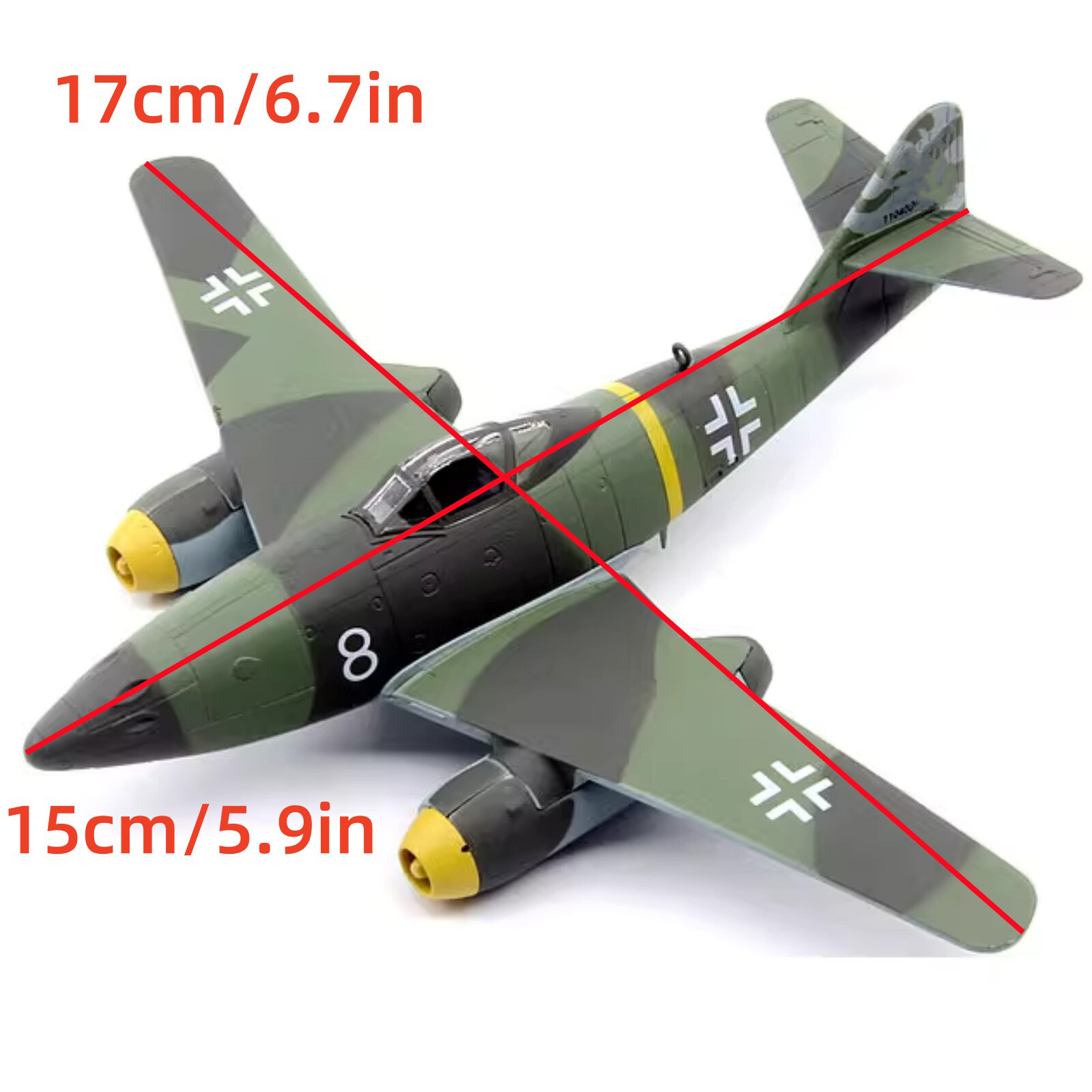 15cm Diecast 1/72 WWII German Messerschmitt Me-262 Fighter Model