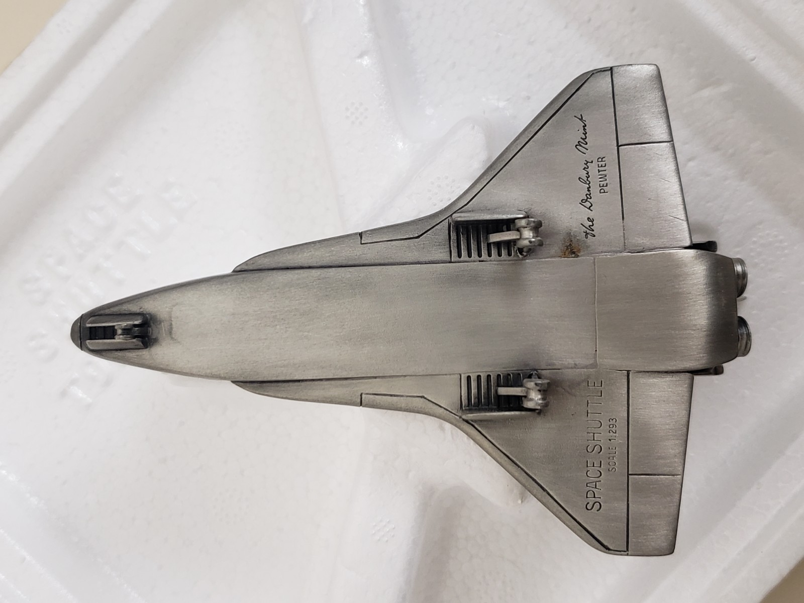 Vintage Danbury Mint Pewter NASA Space Shuttle 1:293 Scale Paperweight Statue