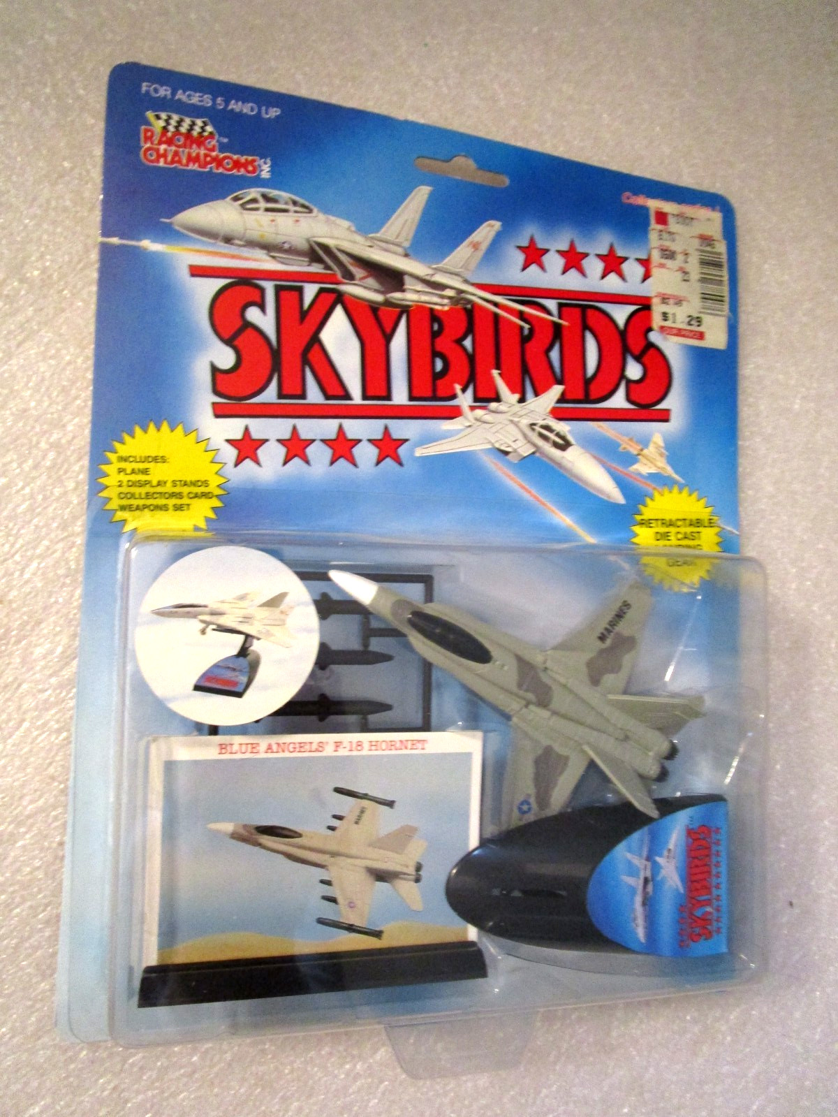 Racing Champions Skybirds Marines Blue Angels F-18 Hornet Fighter Jet Plane 1989