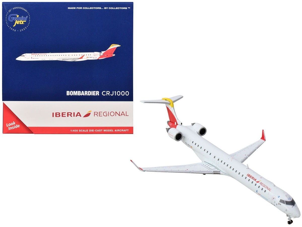 Bombardier CRJ1000 Commercial Aircraft “Iberia Regional” (EC-MVZ) White with Red