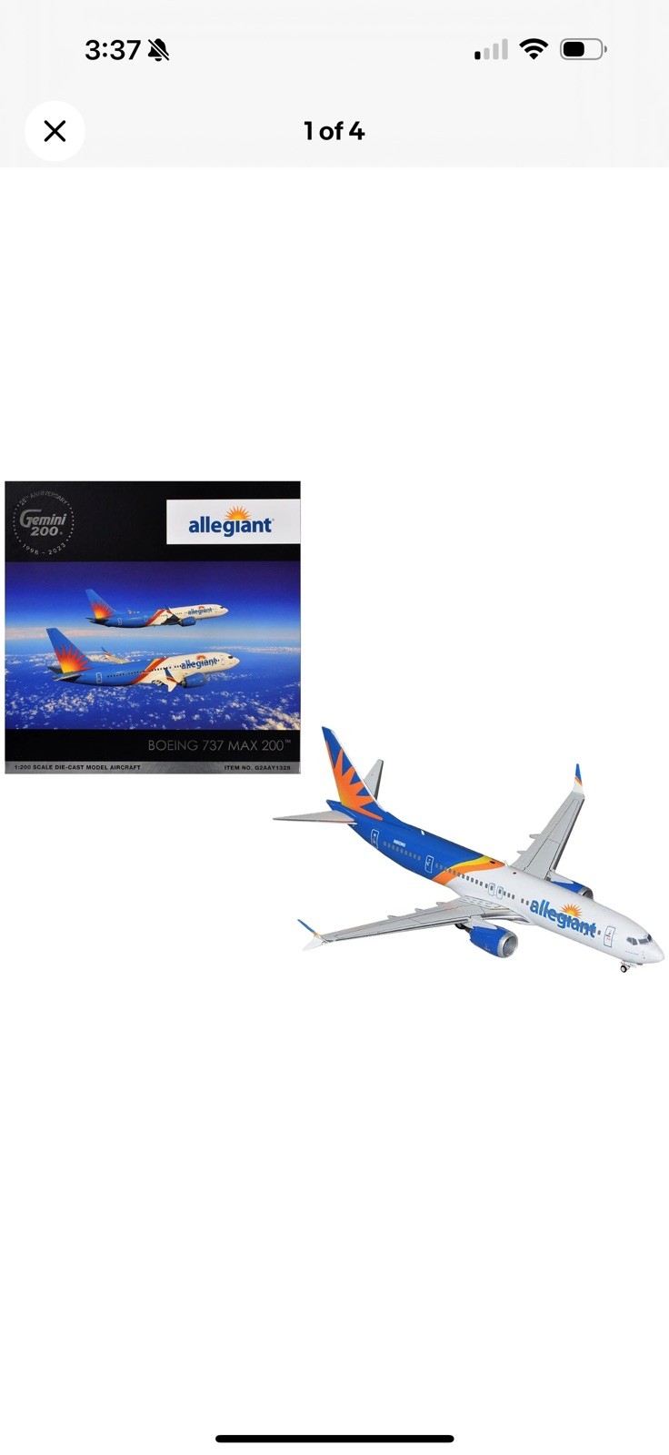 2023 Boeing 737 MAX 8 Allegiant Air N810MG Diecast Model 1/200 Gemini 200