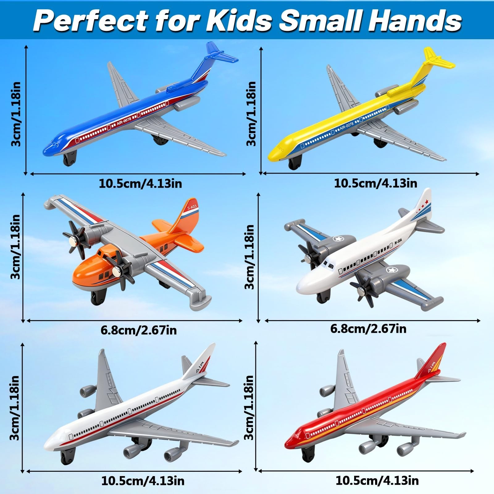 15PCS Diecast Airplane Toys for Kids, Alloy Model Planes, Party Favors & Gifts