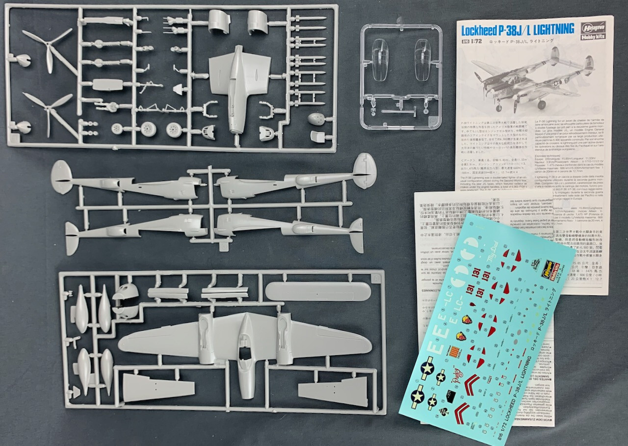 1:72 Hasegawa Lockheed P-38J/L Lightning Airplane Model Kit PM0893