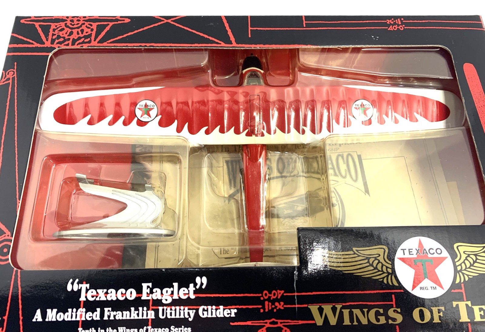 Wings of Texaco Modified Franklin Utility Glider Texaco Eaglet Diecast Bank NIB