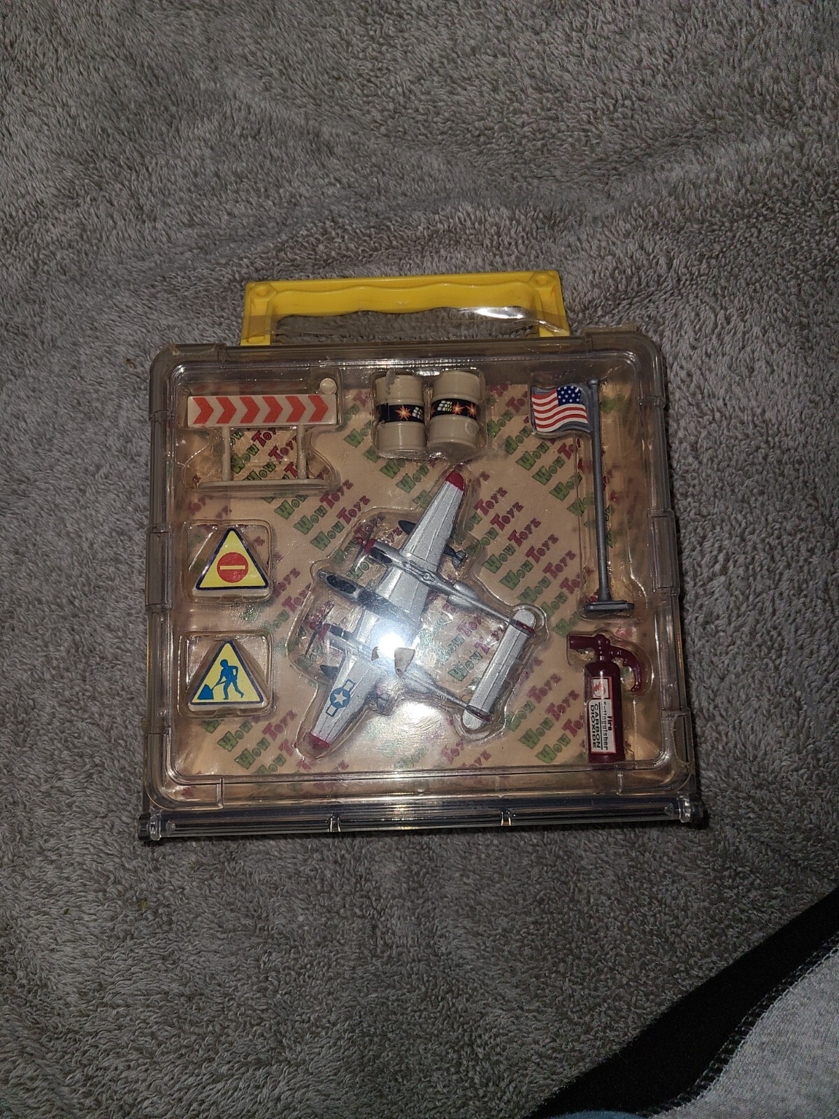 Wow Toyz Play N Carry Away Playset with Diecast P-38 Lighting