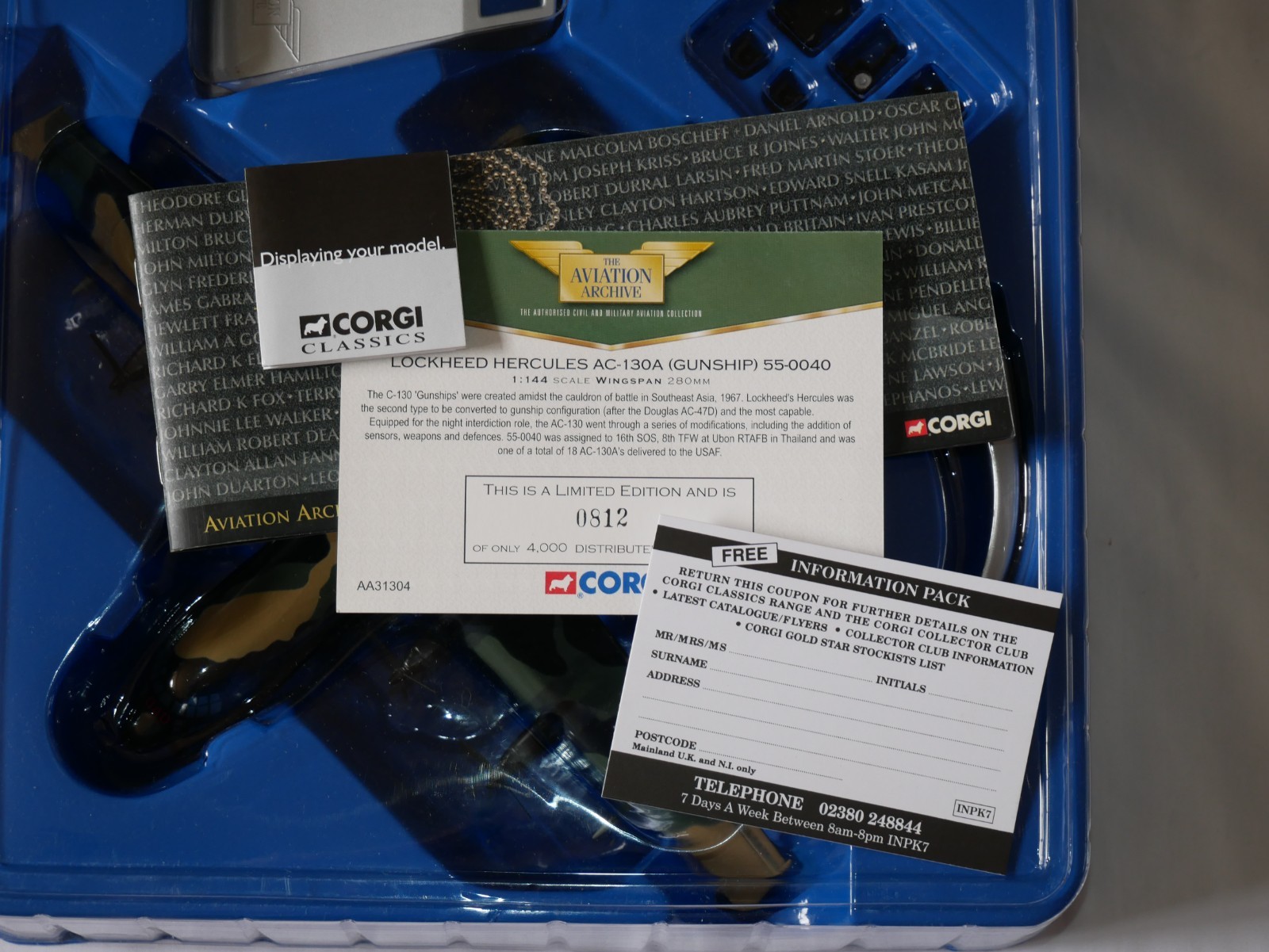 Corgi Lockheed Hercules AC-130 (Gunship) 16th SOS 8th TFW Ubon RTFB Thailand
