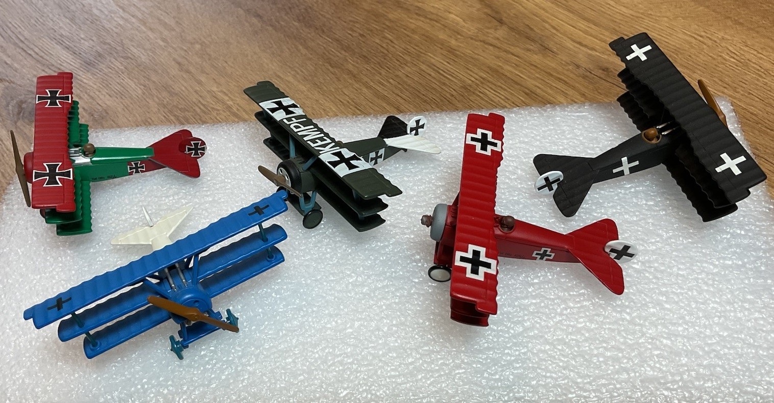 Lledo Fokker Triplane Set of 5 Models UNBOXED / MINT CONDITION