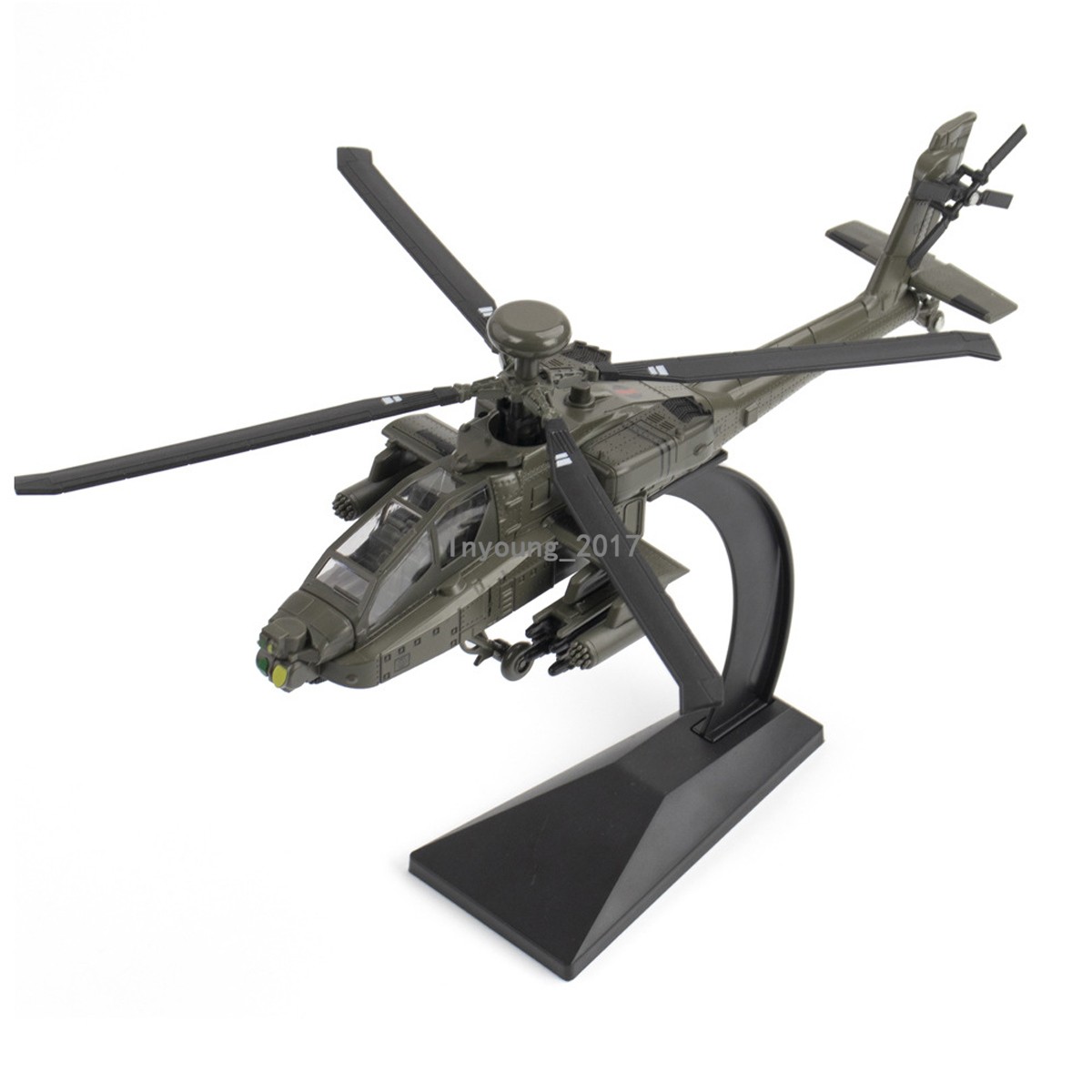 Boeing AH-64 Apache Helicopter Model Diecast Military Toy Airplane for Boys Kids
