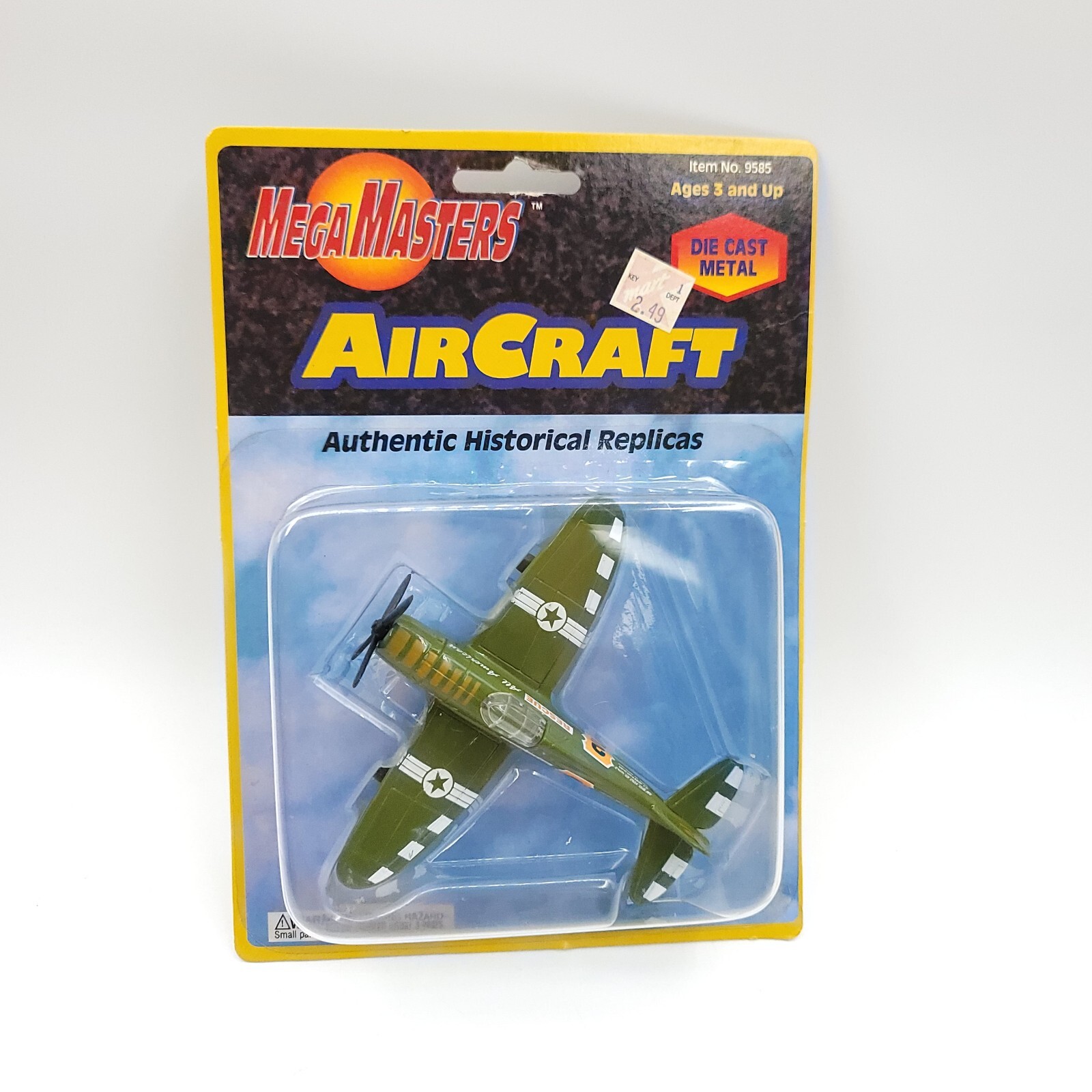MAISTO MEGA MASTERS P-47D #2 ALL AMERICAN RESCUE U.S.A.F. 5″ W DIECAST PLANE NOS