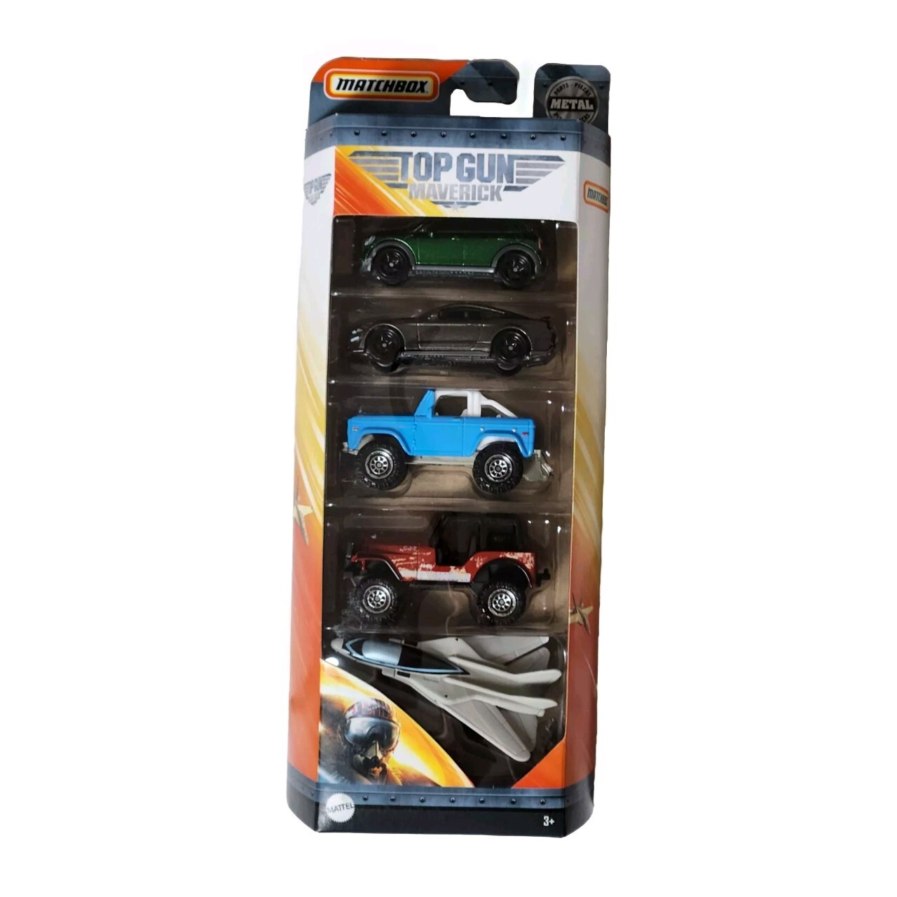 2023 Matchbox Top Gun Maverick 5 Pack 1972 Ford Bronco, 2019 Mustang, Jeep 4×4