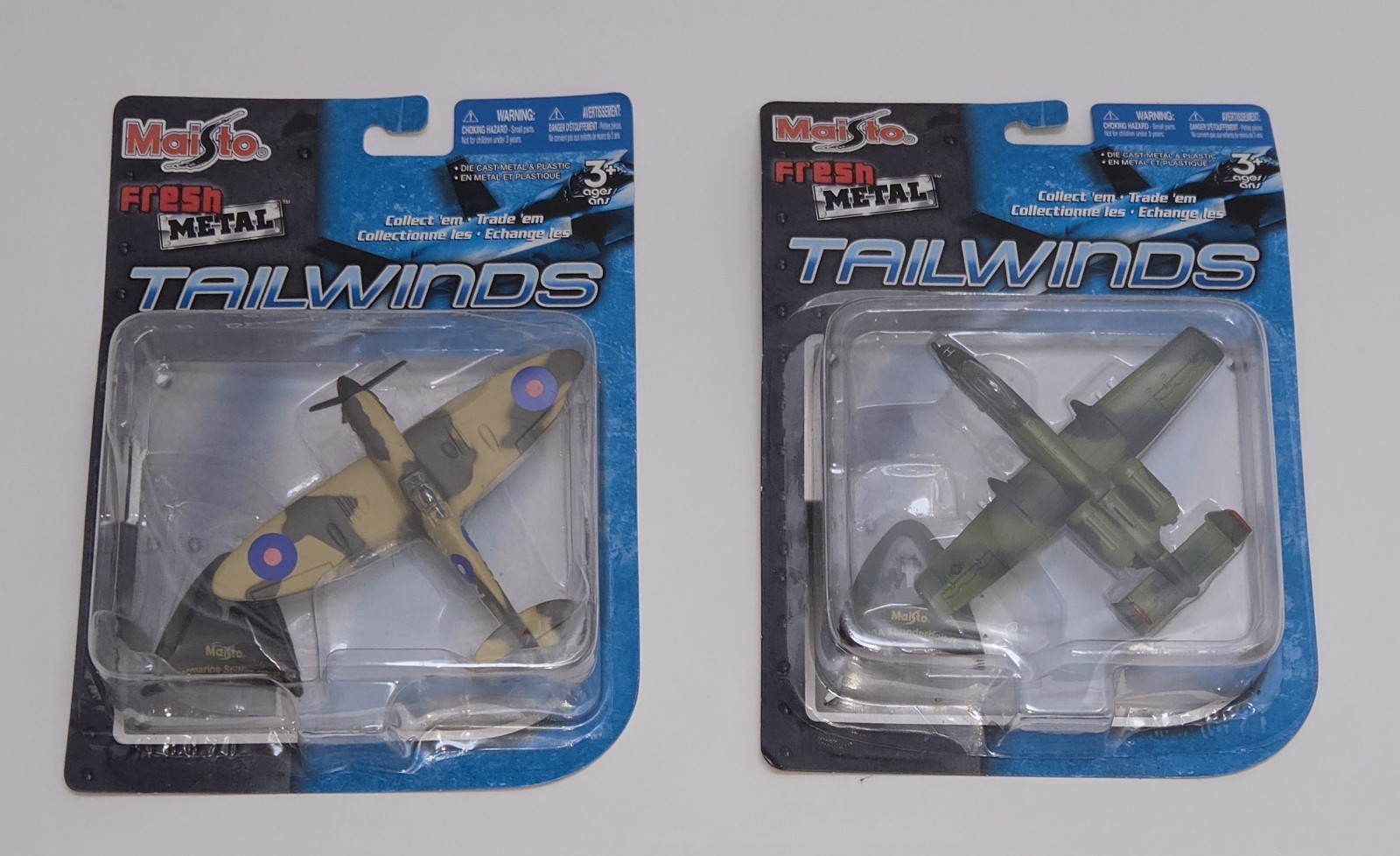 Maisto Fresh Metal Tailwinds Lot New A-10A Thunderbolt II Supermarine Spitfire