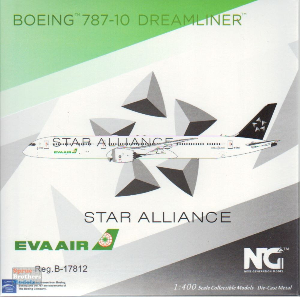NGM56019 1:400 NG Model EVA Air B787-10 Reg #B-17812 ‘Star Alliance’