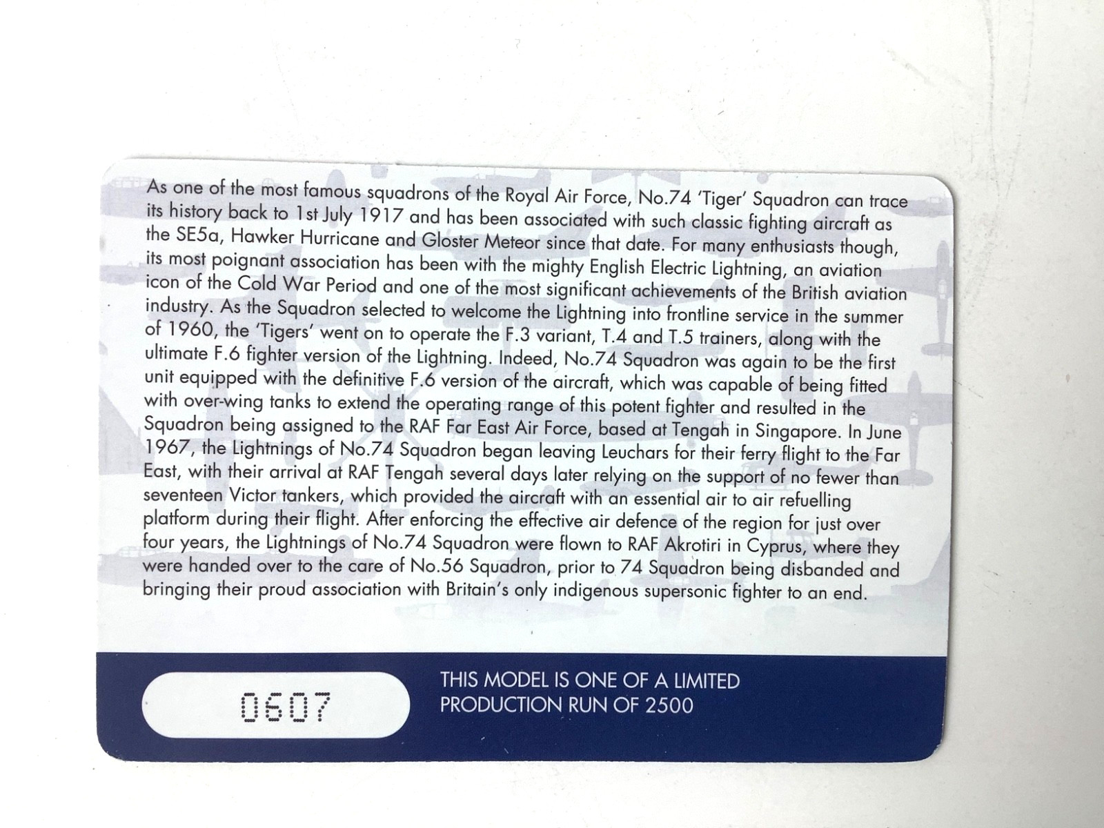 Corgi AA28402 1:48 English Electric Lightning F.6 RAF 74 sqn ‘The Tigers’ BNIB