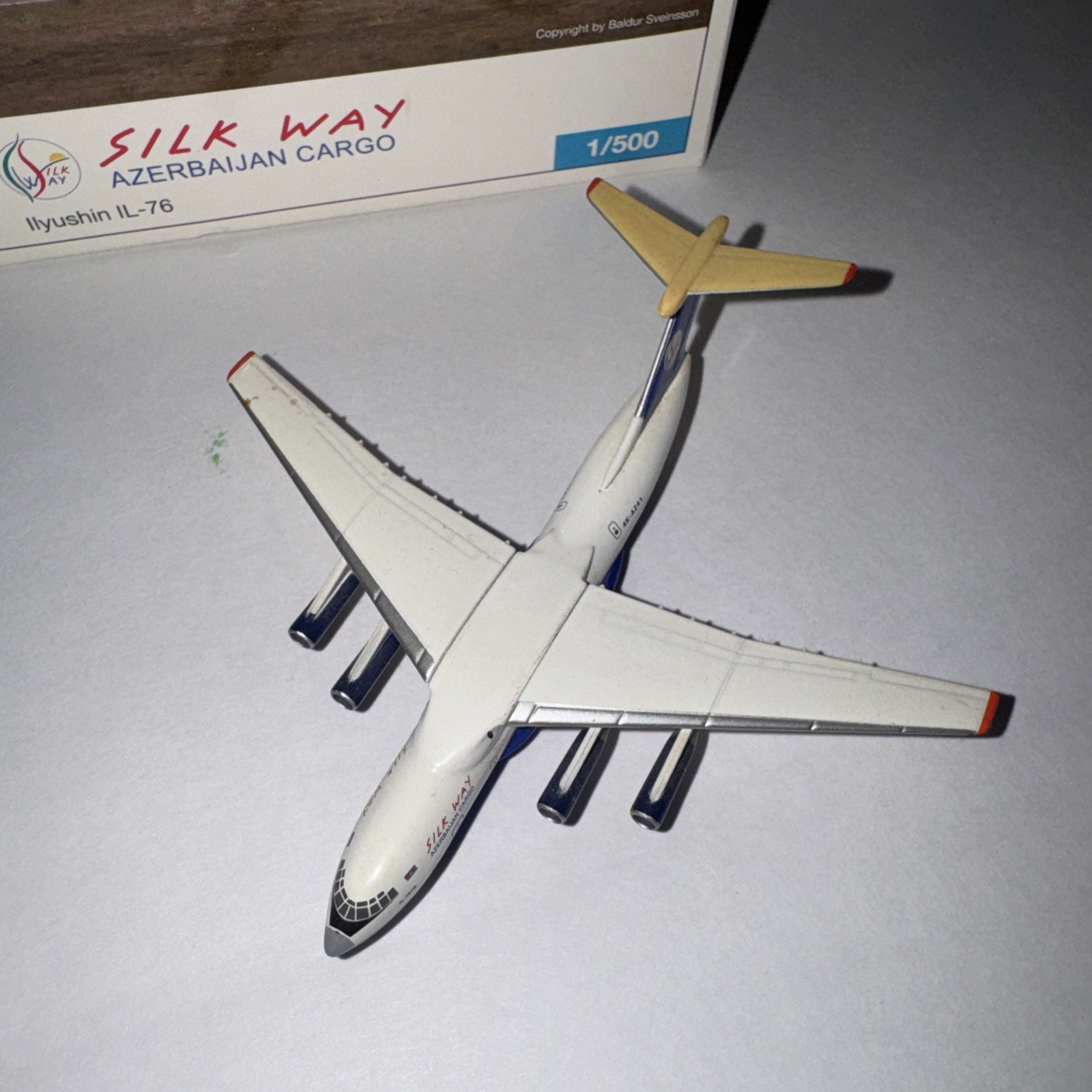 1:500 scale Herpa Wings 507707 Ilyushin IL-76 aircraft SILK WAY Azerbaijan Cargo