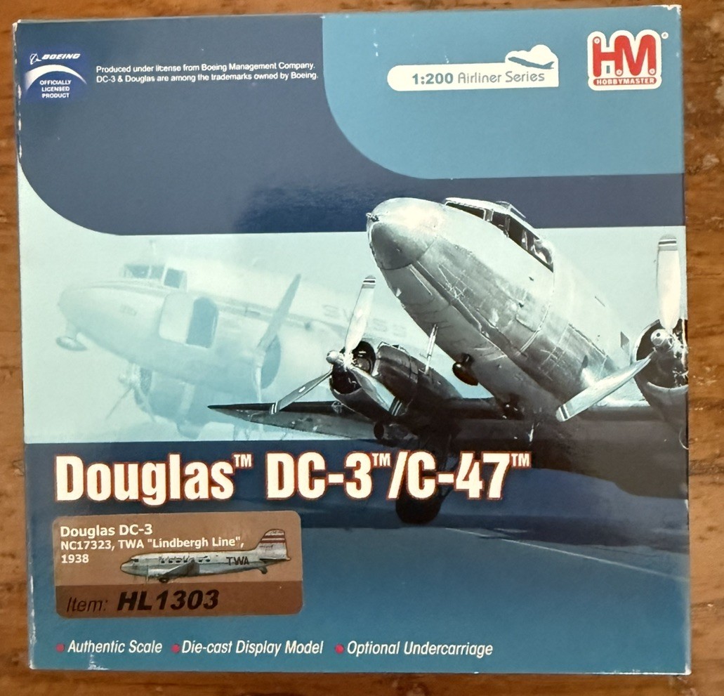 Hobby Master 1:200 Douglas DC-3/C-40 TWA Lindbergh Line 1938 HL1303 Diecast