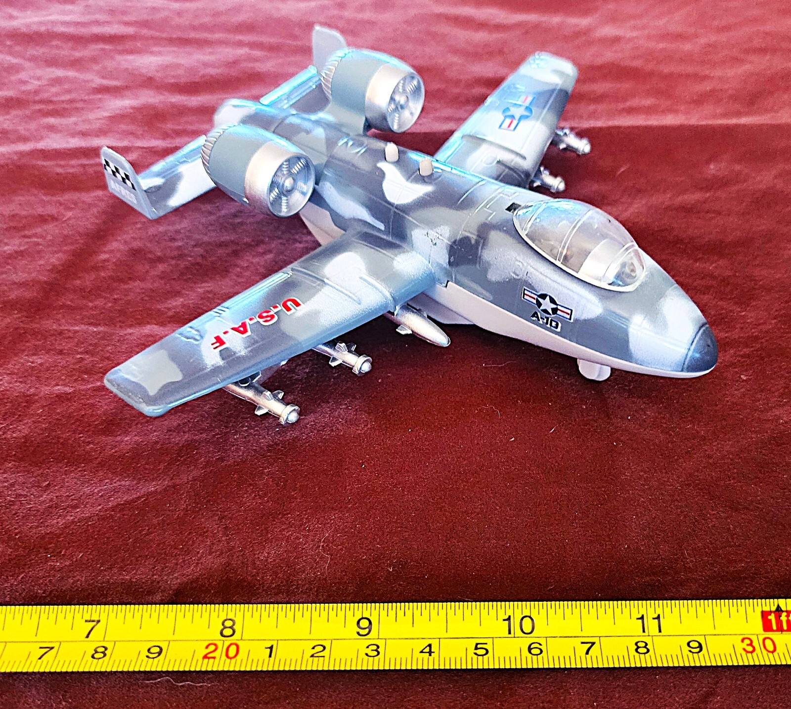 A-10A Thunderbolt II ” Warthog” Jet Friction Toy 6″ Long W/ Sounds PMT Holdings