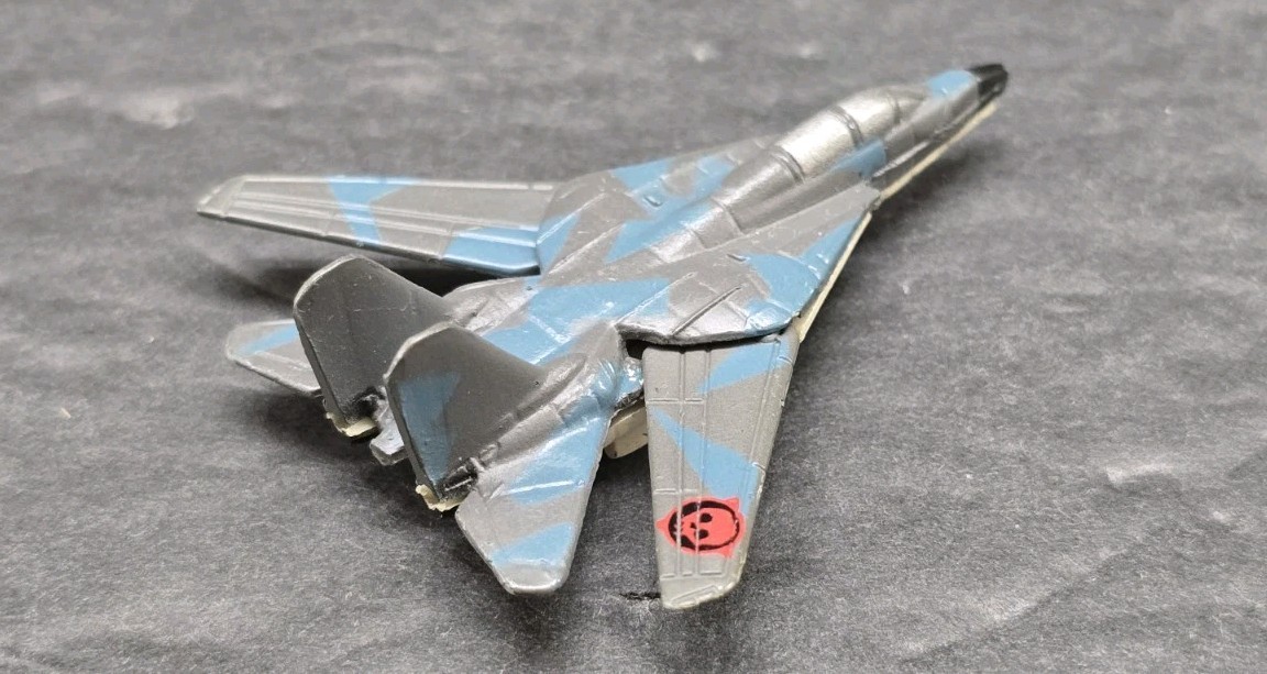 Micro Machines Military Plane US Navy F-14 Tomcat Gray Blue Fighter Jet Aircraft