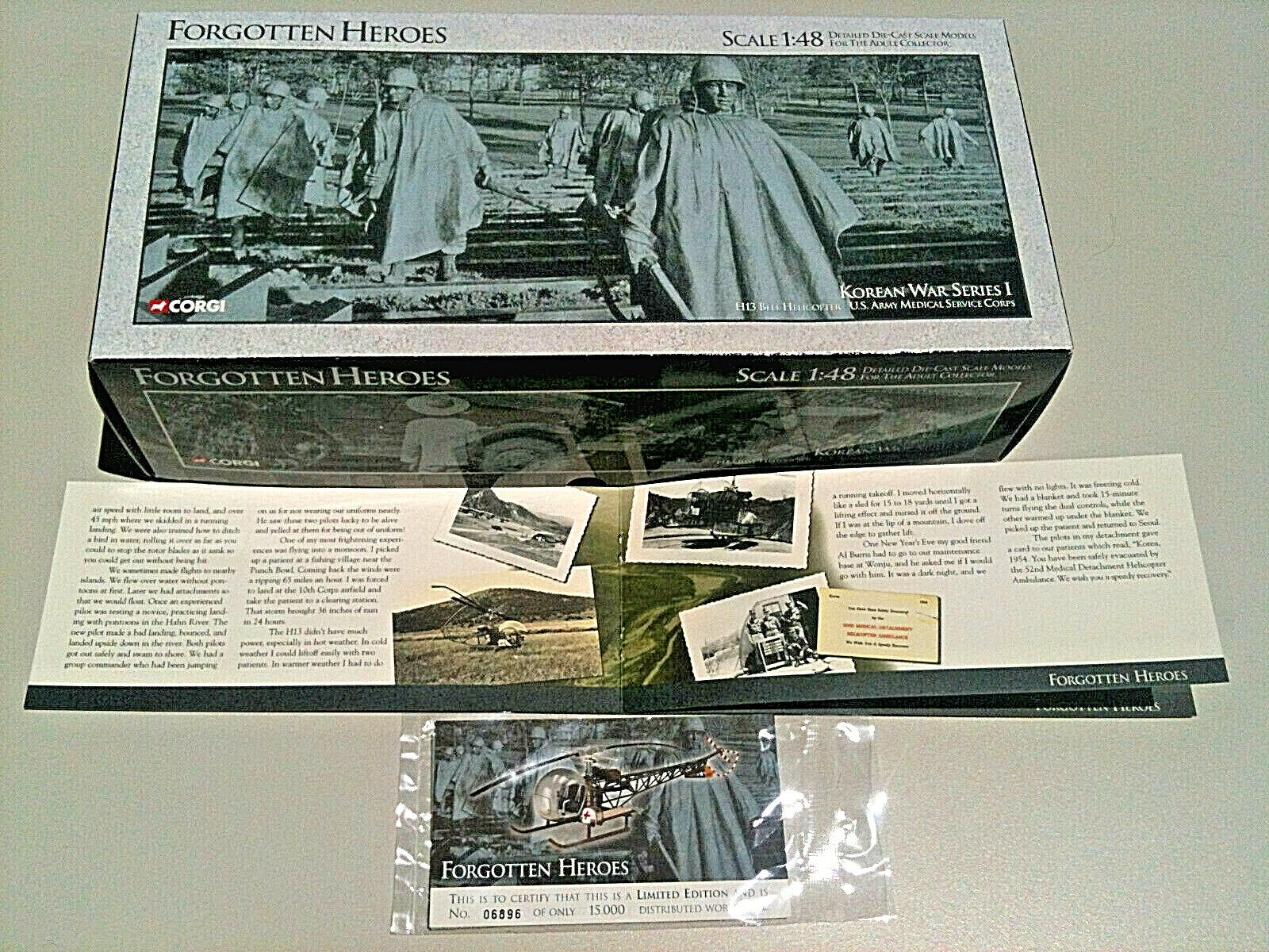 Corgi Bell H-13 Sioux US Army M.A.S.H Helicopter Korea 1951 Die-cast 1:48 Scale