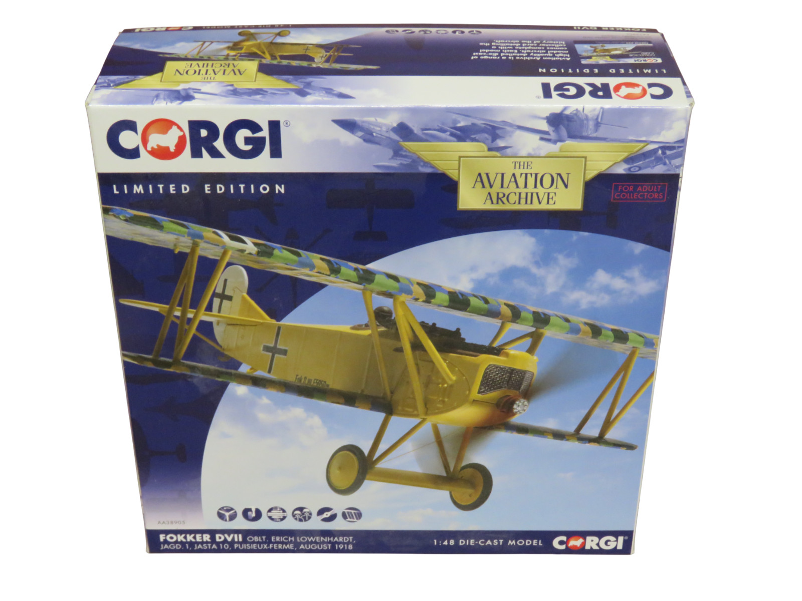 1/48 Corgi AA38905, Fokker DVII, Oblt. Erich Löwenhardt (54 Victory), 1918 – NEW