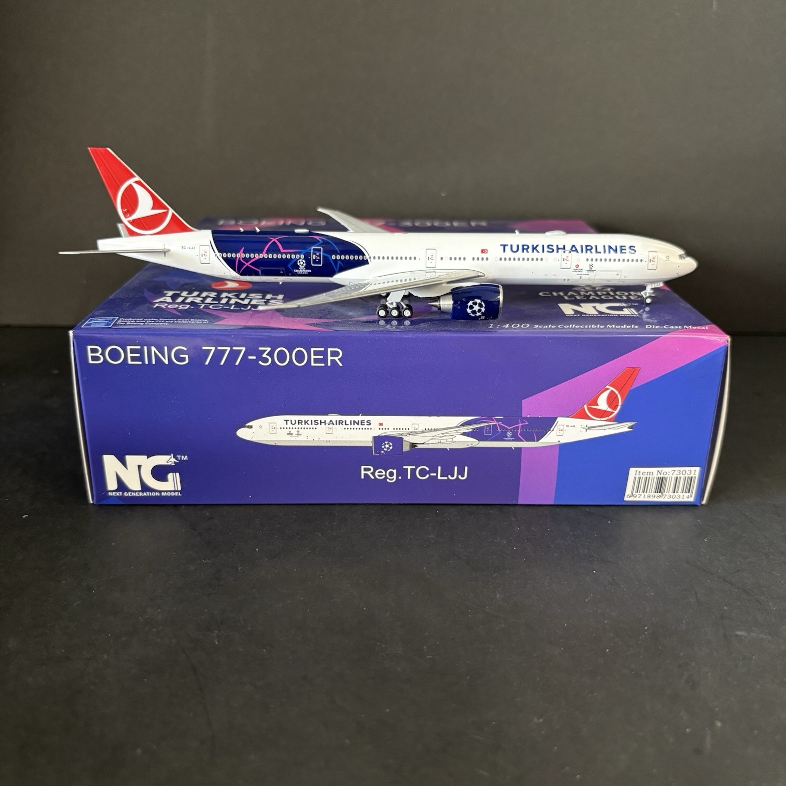 NG Models 1:400 Turkish Airlines Boeing 777-300ER UEFA Champions Lg TC-LJJ 73031