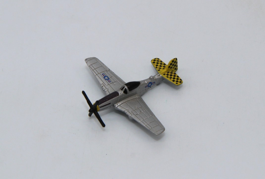 Galoob Military Micro Machines P-51 Mustang Fighter Yellow Checkerboard Tail