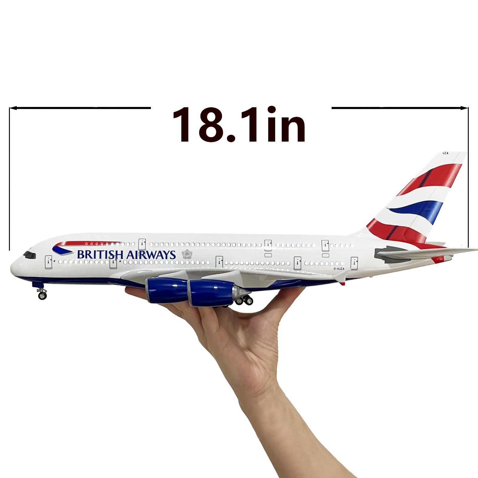 MACHASORS A380 Model Airplane 18.5 Inches Long 1/160 Scale A380 Model with LE…