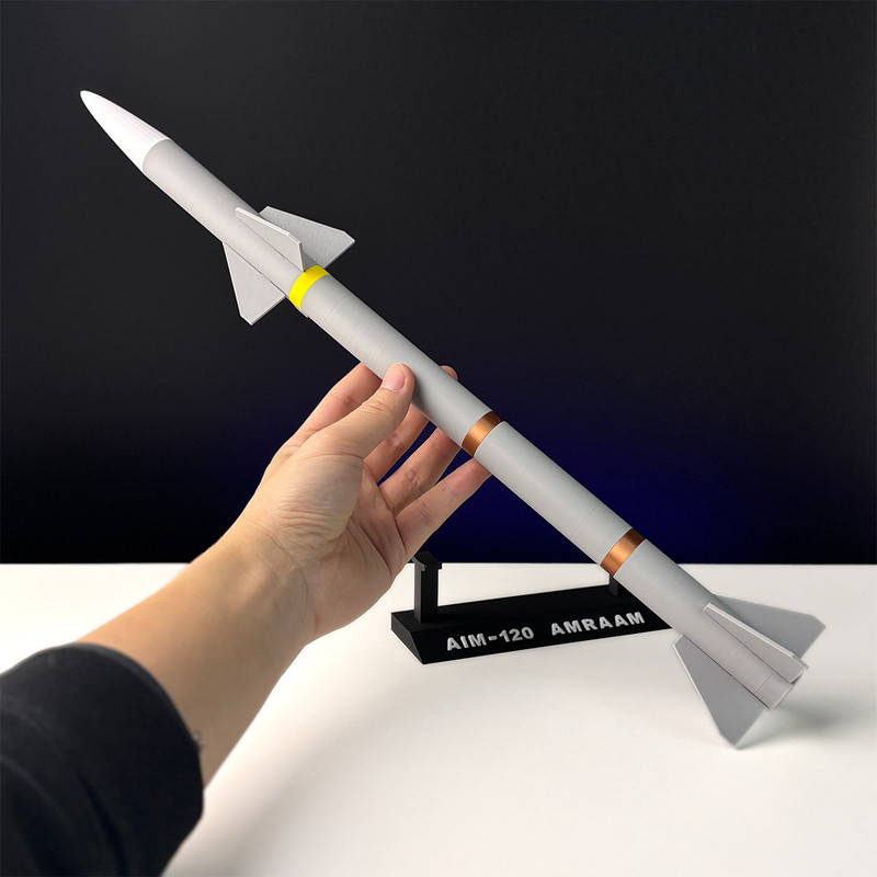 3D Printed 45cm 1:8 Military Model US Raytheon AIM-120 AMRAAM Missile Collection
