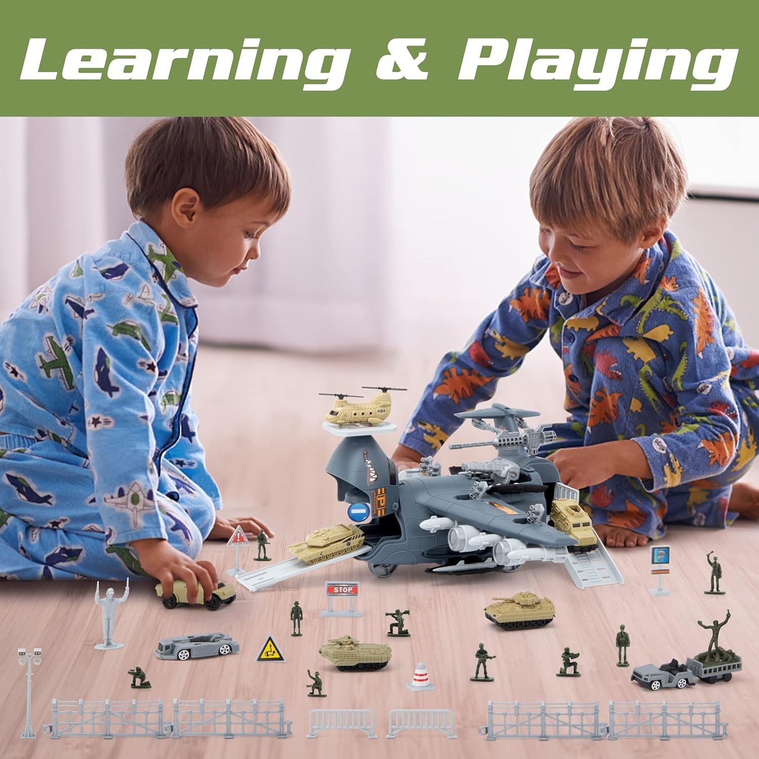 Military Airplane Toy Set with 10 Soldiers & 8 Vehicles – Perfect Birthday Gift