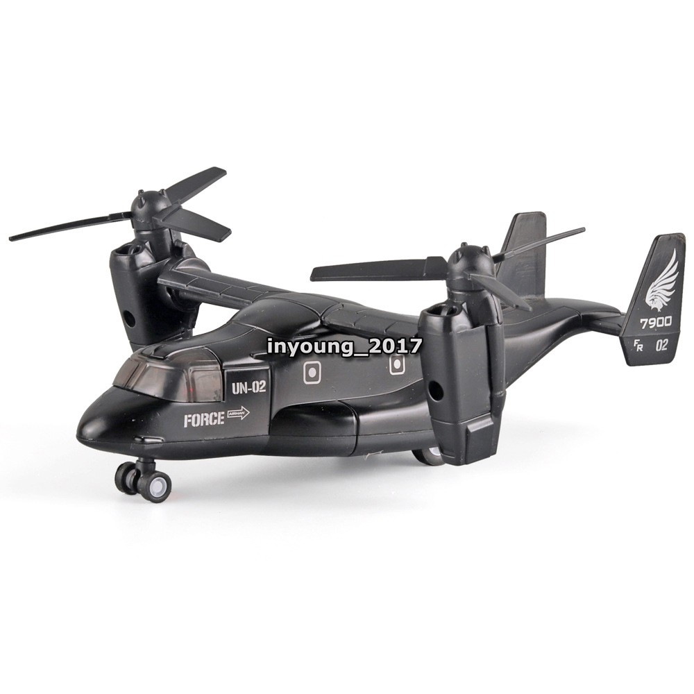 Boeing Bell V-22 Osprey Helicopter Model Diecast Military Airplane Toys Black