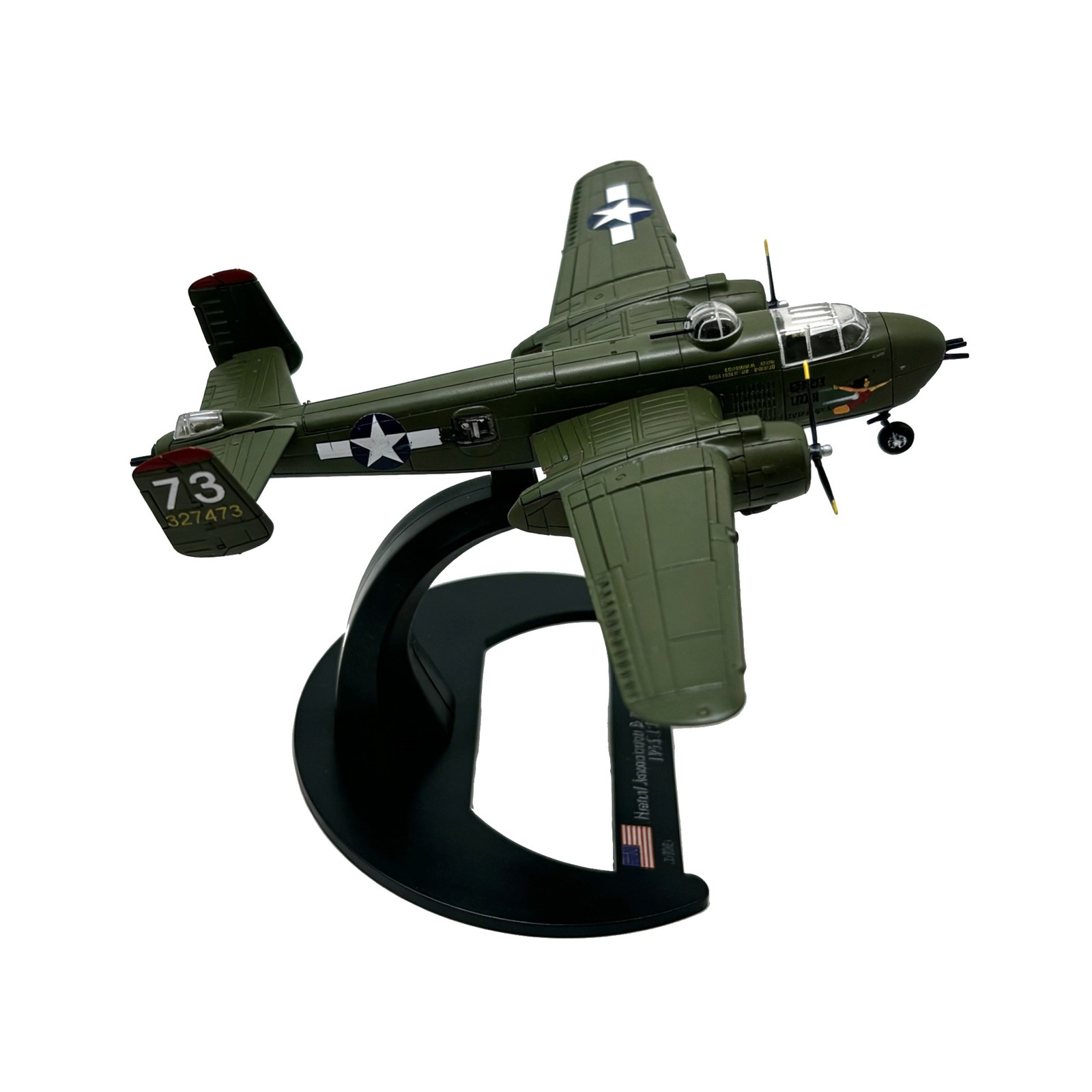 B-25 Mitchell Medium Bomber 1:144 Scale Diecast Replica With Display Stand