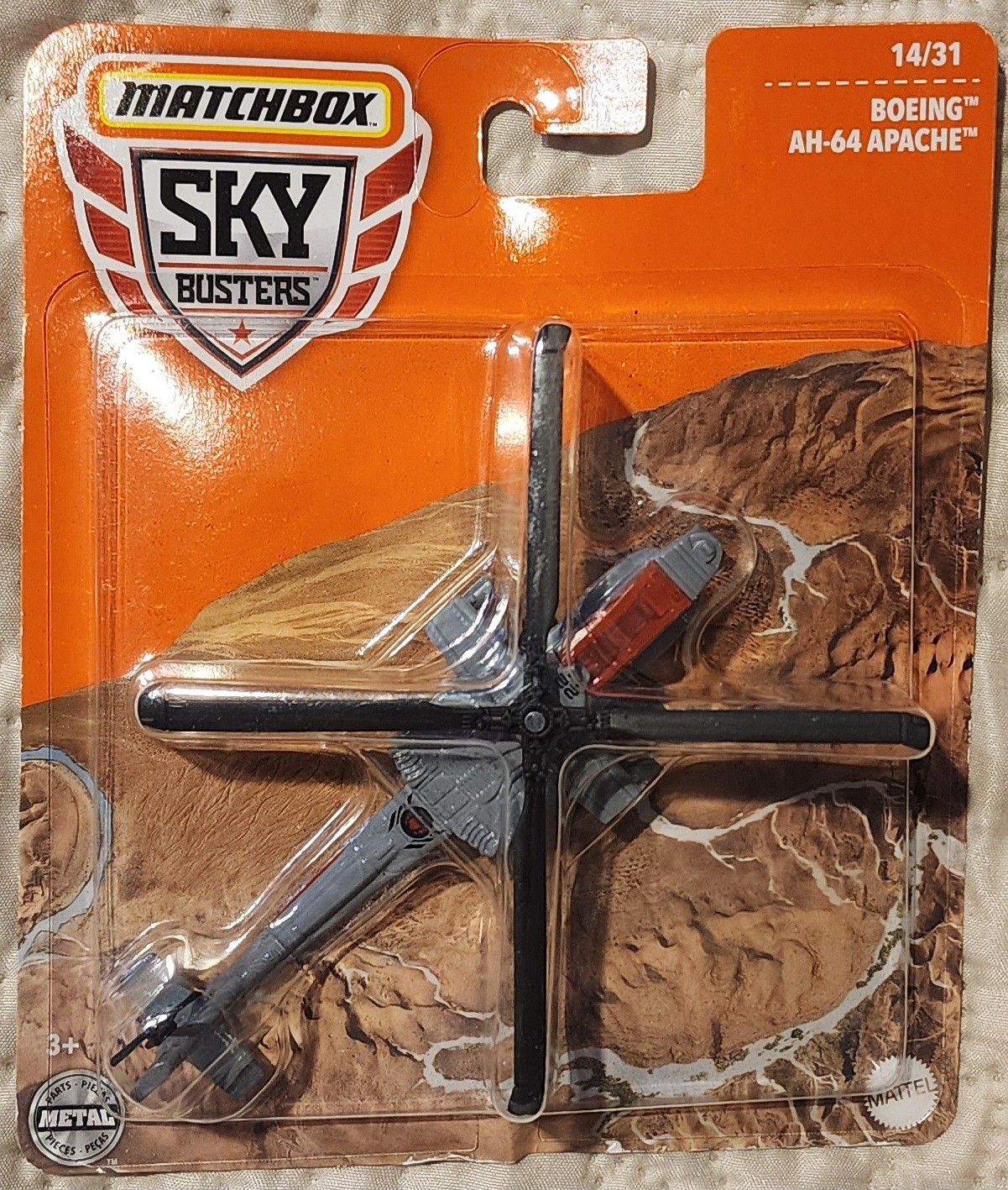 Matchbox SKY BUSTERS Boeing AH-64 Apache Helicopter Military Diecast Metal 14/31