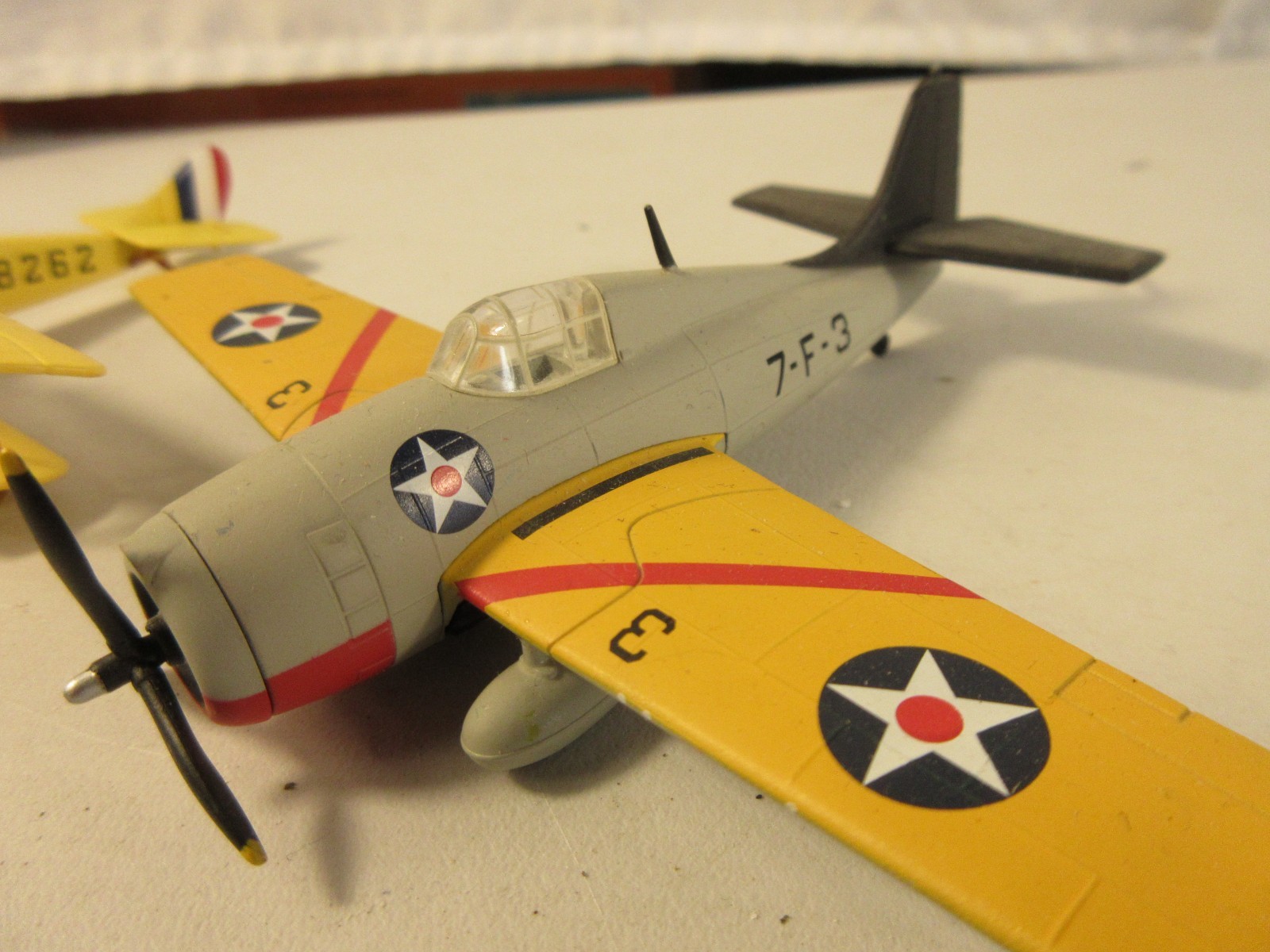 Pair Early US Postage stamp planes no stands near mint about 1:100 scale