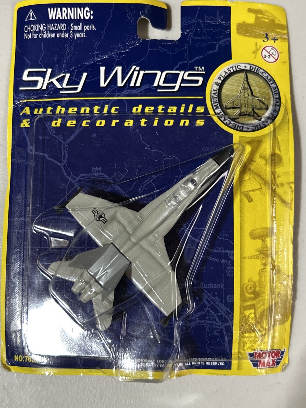 Motormax Diecast Sky Wings F/A 18 Hornet Fighter Jet HL AF 78001 NIB