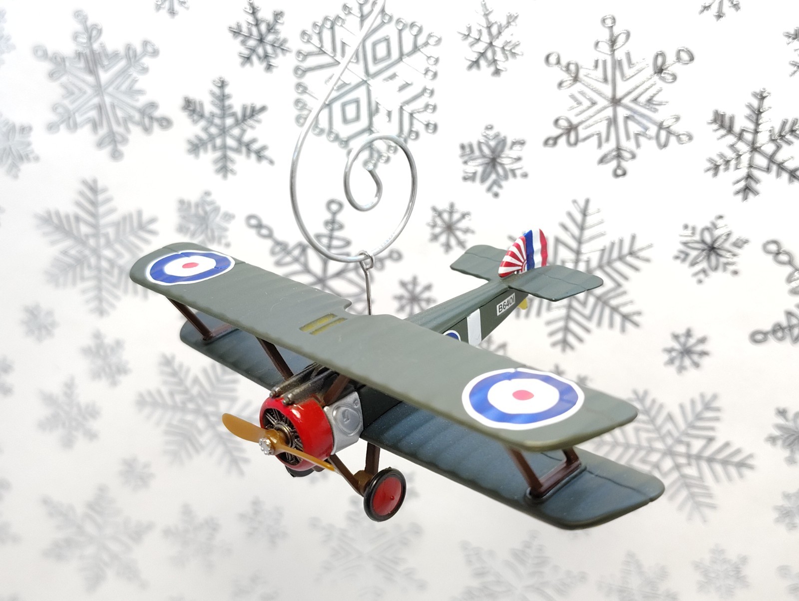 WWI Sopwith Camel Biplane RAF Royal Air Force Aircraft Christmas Ornament plane
