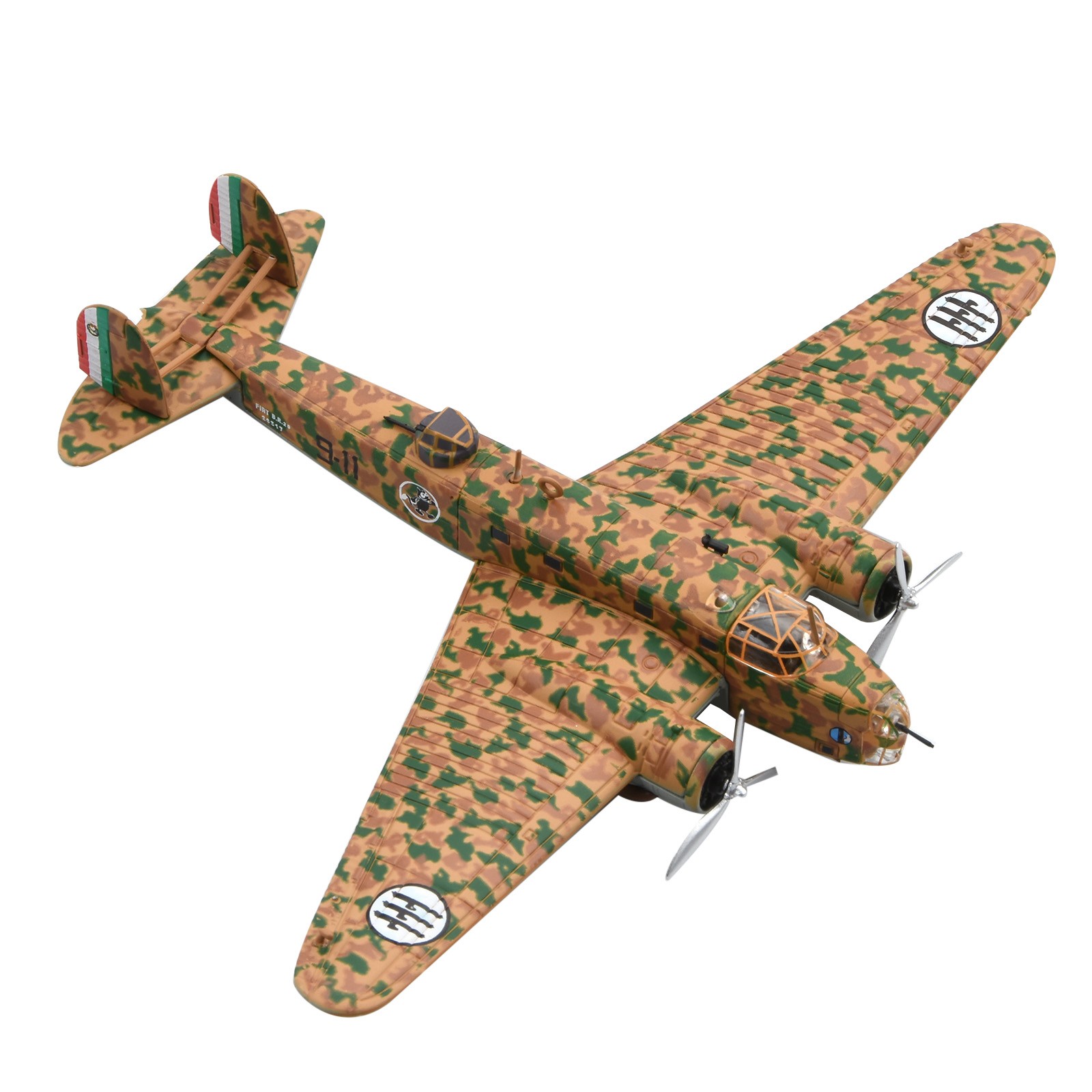 For Fiat BR.20 Cicogna Bomber 1:144 Scale Alloy Model With Display Stand Decor