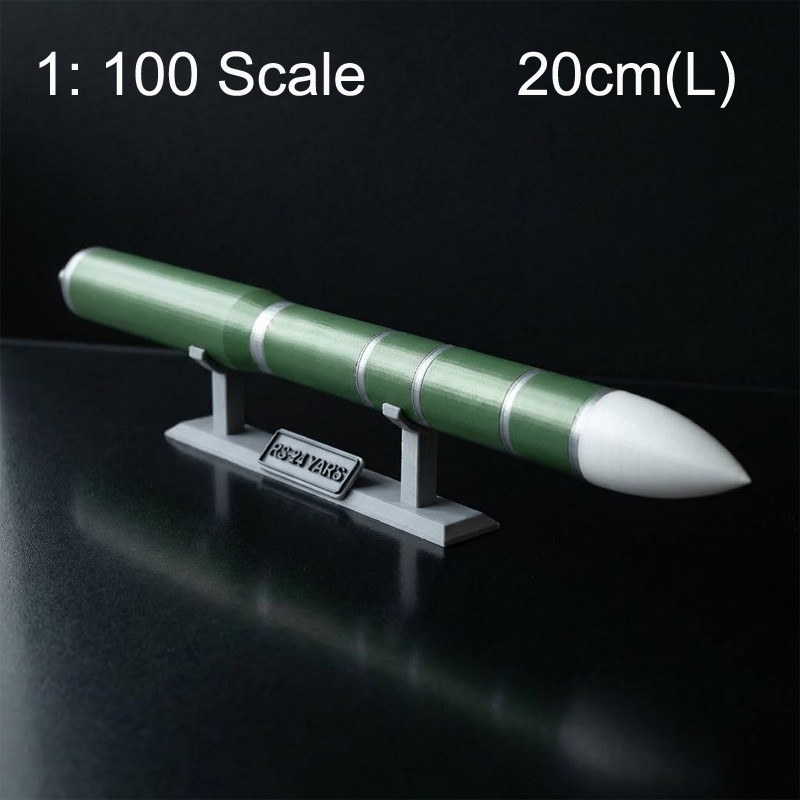 3D Printed 20cm 1:100 Military Model Russian RS-24 Yars Missile Hobby Collection