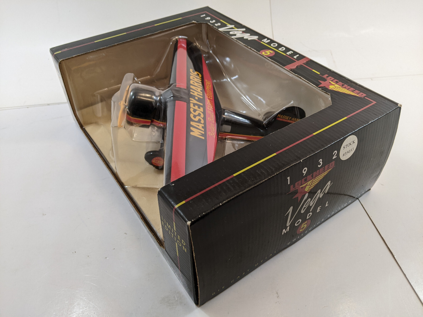 1932 Lockheed Vega Model 5 Diecast Airplane Collector Bank #35053 Massey Harris