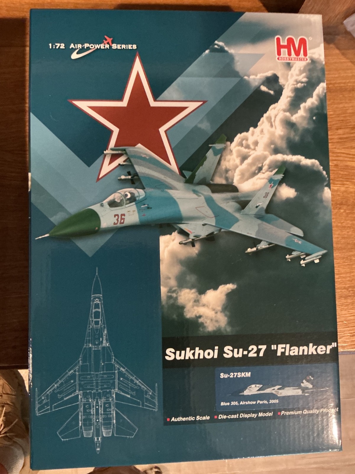 Hobby Master 1/72 Su-27SKM Flanker-B Russian Blue 305 Paris Airshow 2005 HA6012