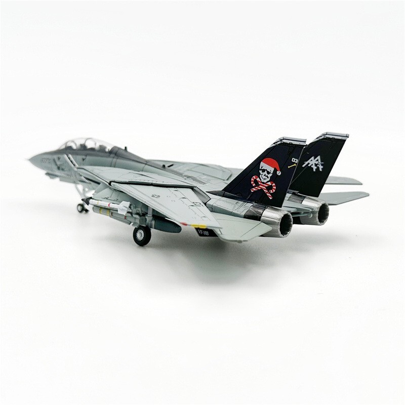 Wltk 1/100 US Navy F-14B Tomcat VF-103 JOLLY ROGERS SANTA CAT Diecast Jet Model