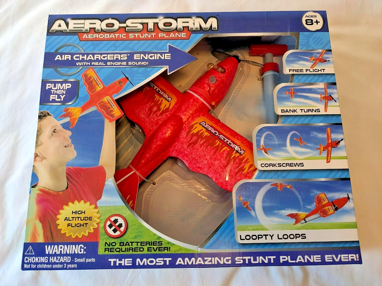 Top Secret Toys Aero Storm Aerobatic Toy Stunt Plane Red Air Powered
