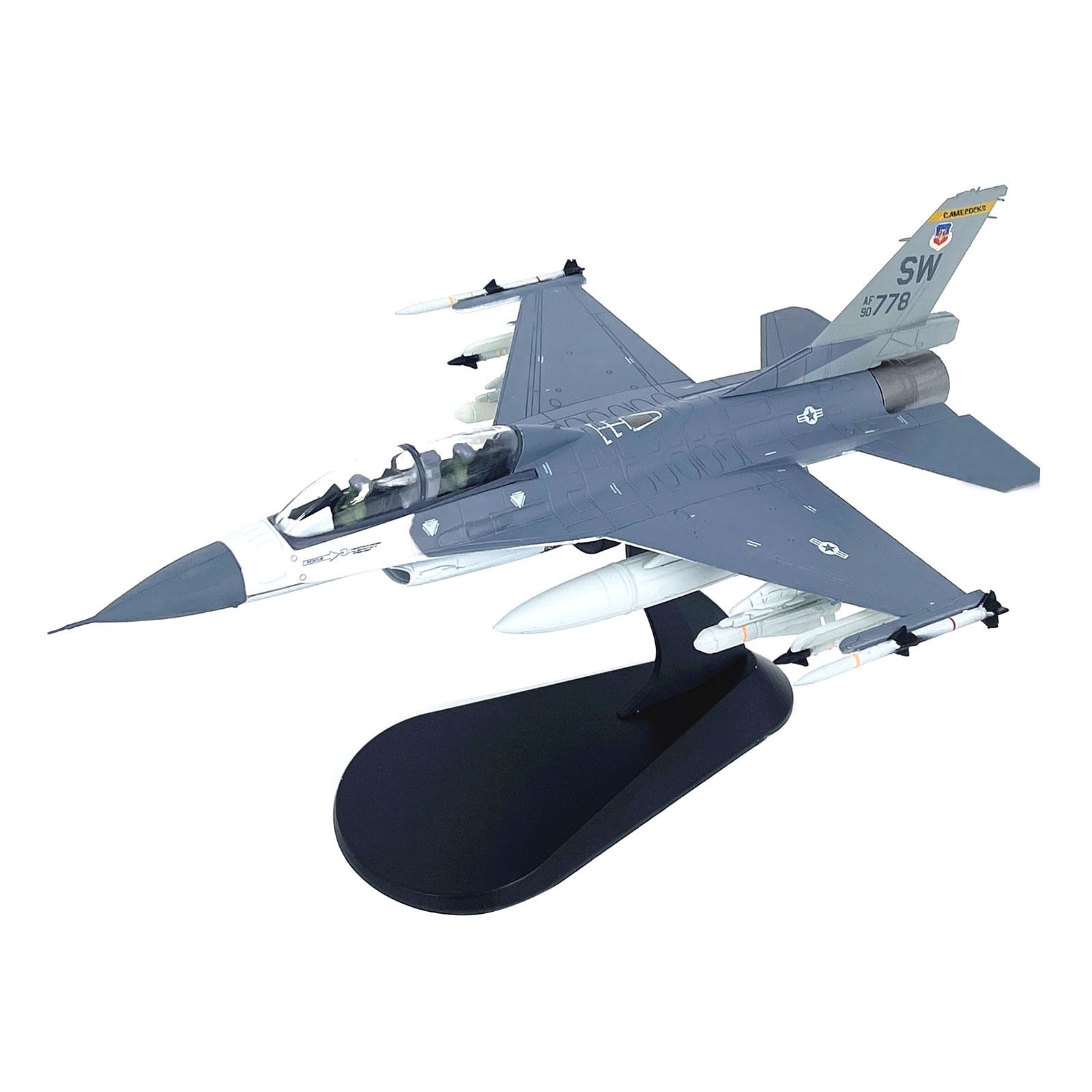 F-16D Fighter Jet Aircraft Model 1/72 Scale For US Air Force Alloy Diecast 21cm