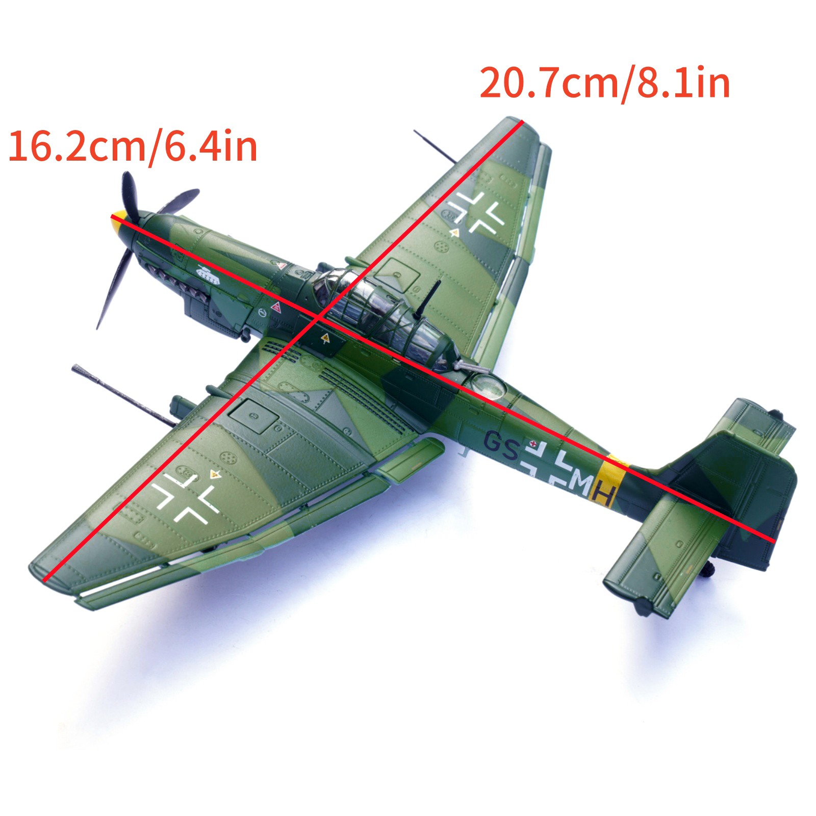 6.4″ 1/72 WWII German Stuka Junkers Ju-87G1 Dive Bomber Prototype Military Model
