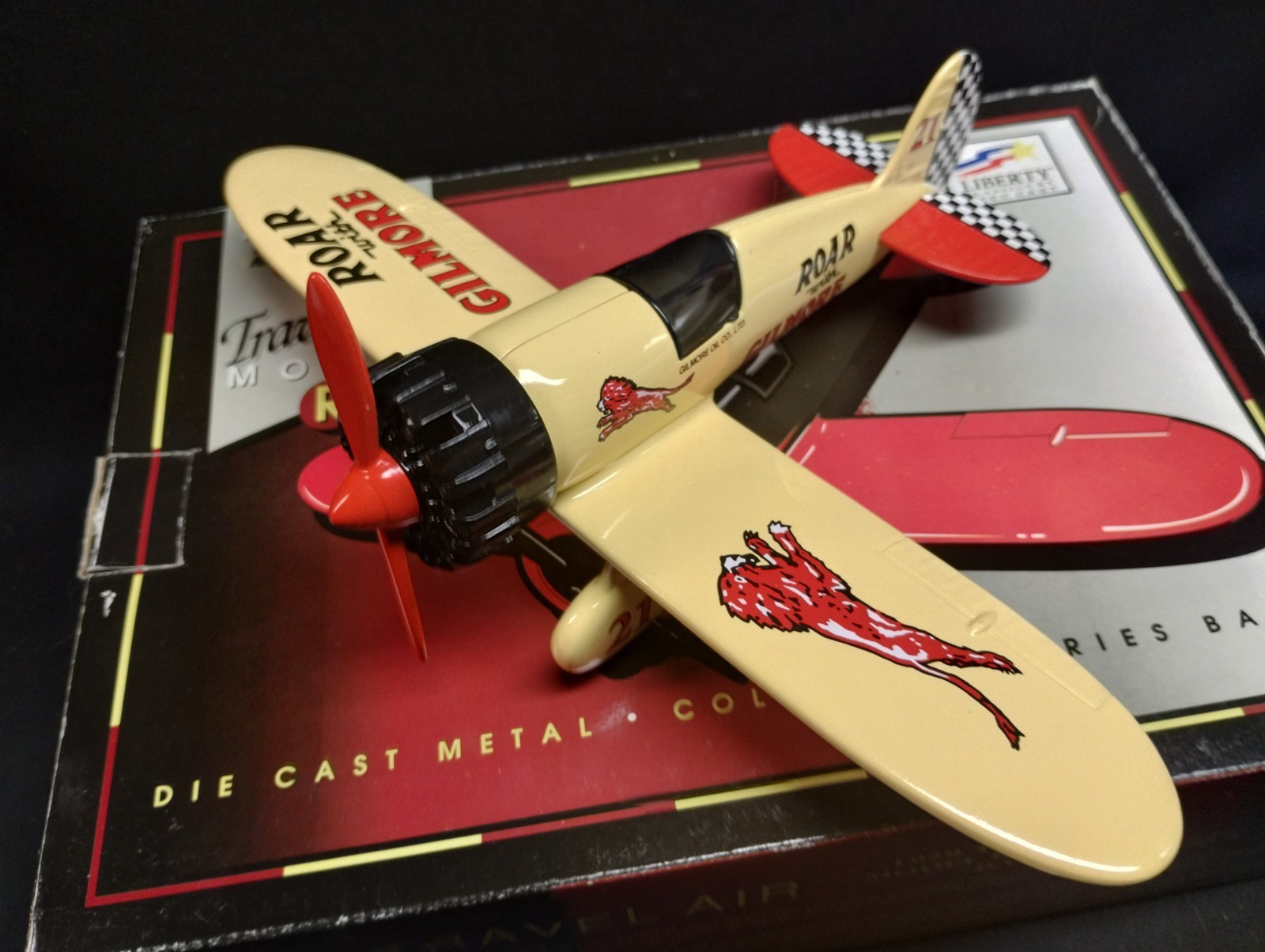 Liberty Classics GILMORE OIL CO Travel Air Model R Diecast Airplane Bank In Box