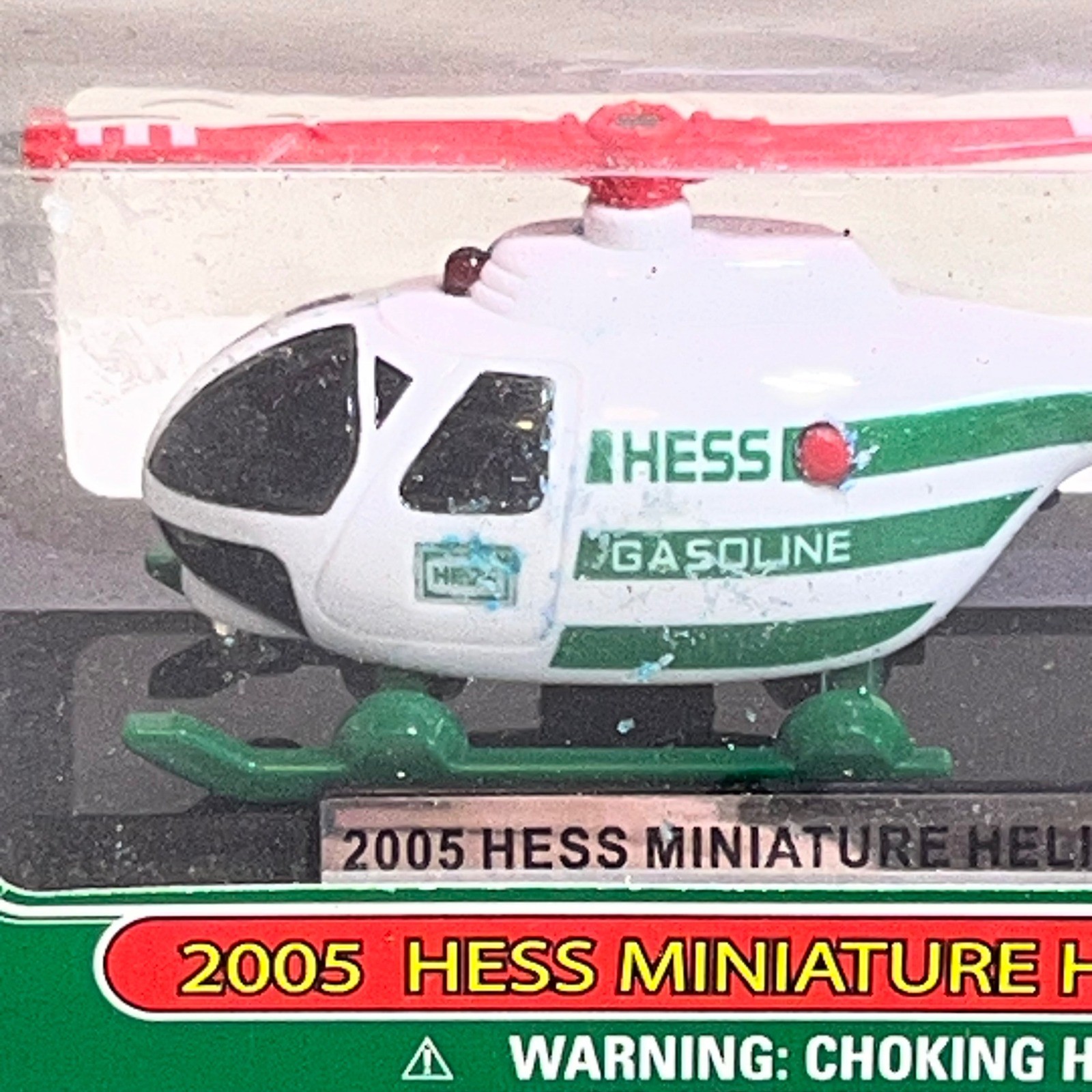 Hess 2005 Miniature Helicopter White Green Red Collectible Toy Boxed