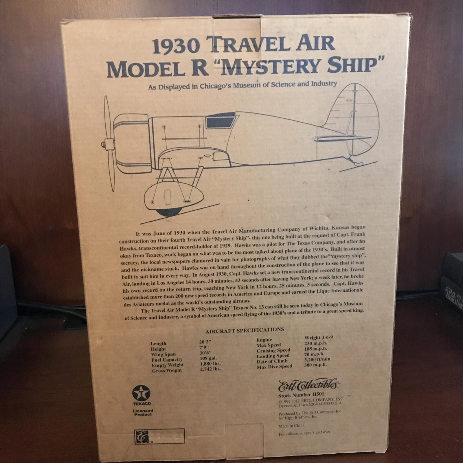 Wings of Texaco 1930 Travel Air Model R Mystery Ship Airplane Bank 5th in Series